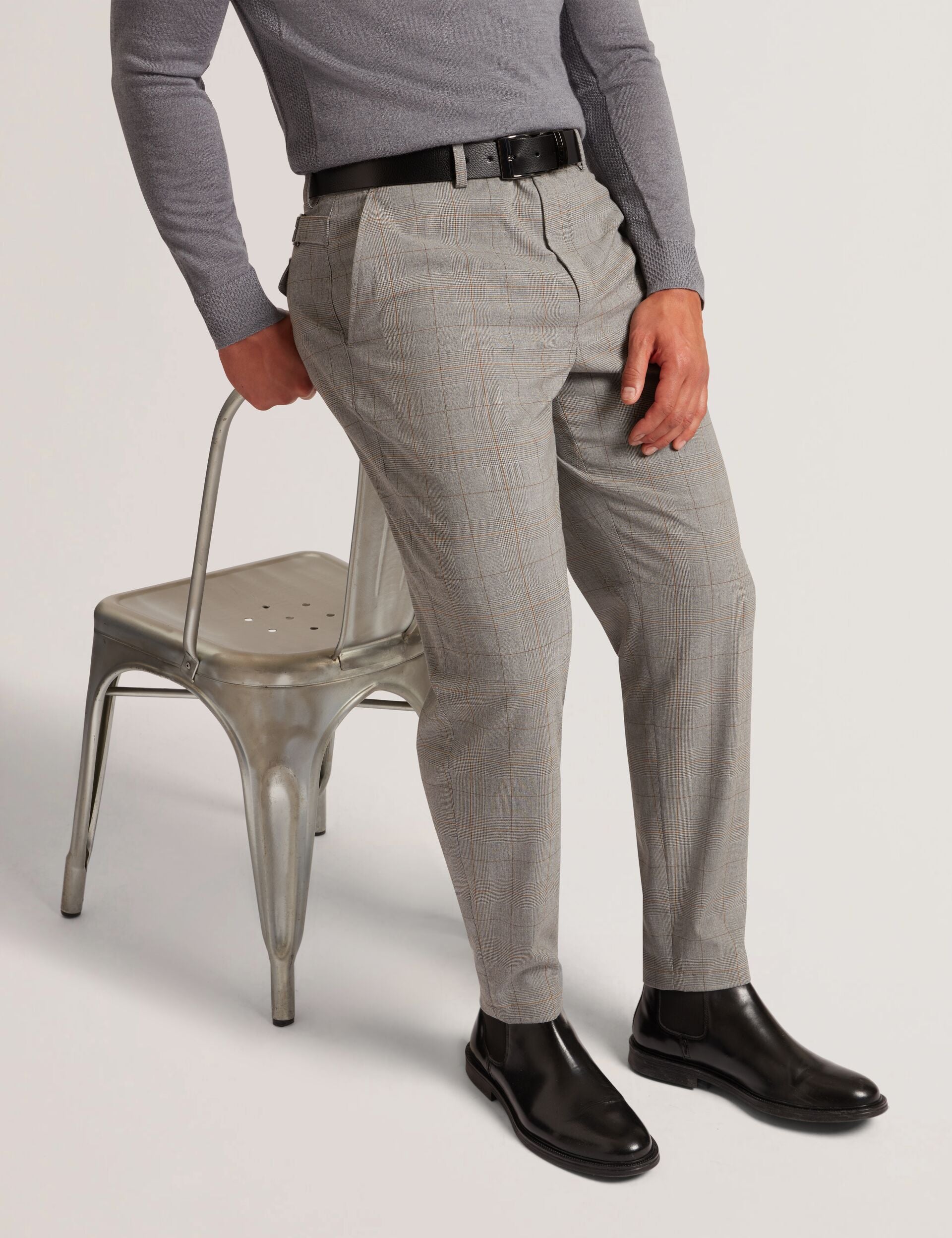 Ted Baker Nathain Glen Check Pleat Front Trousers