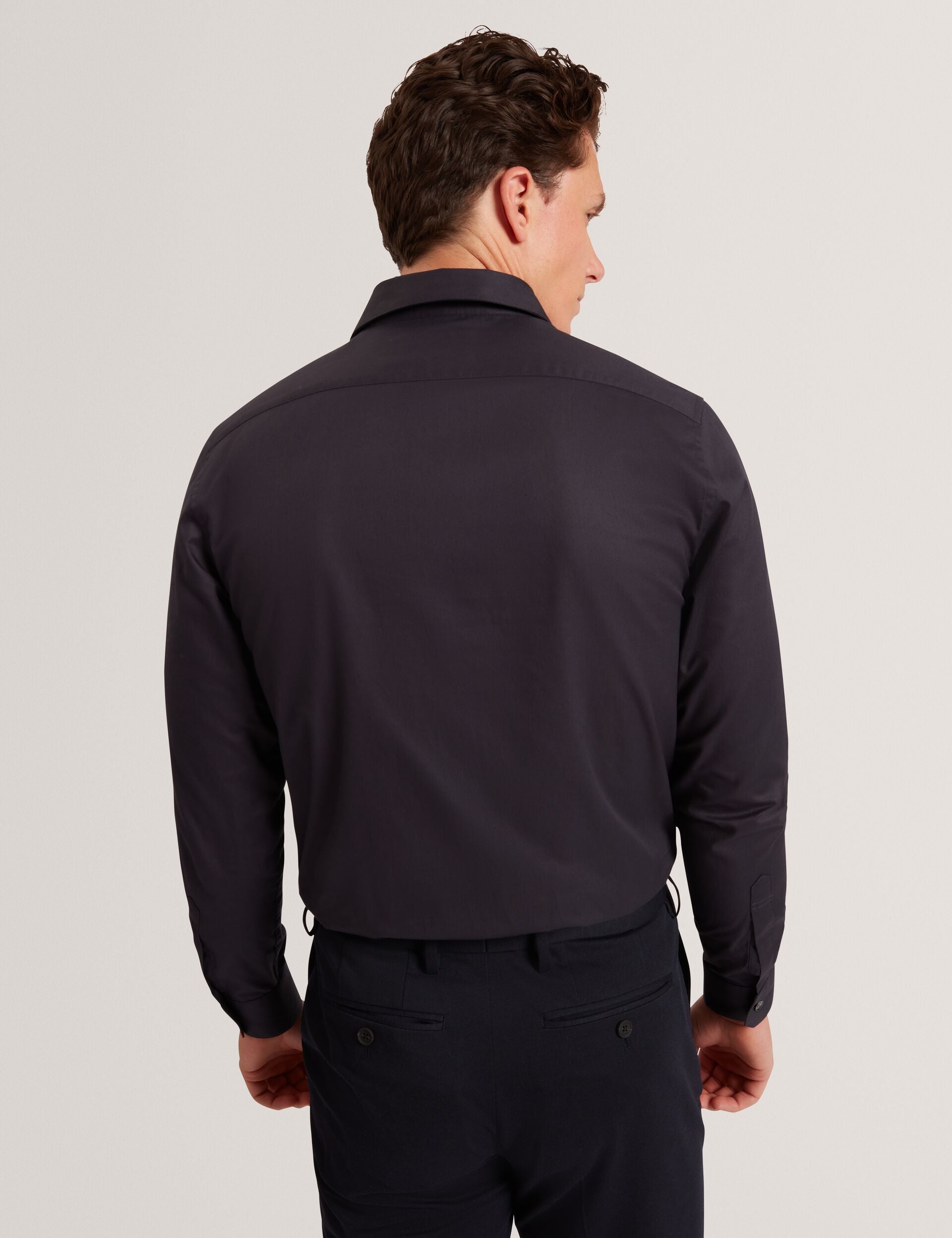 Ted Baker Tibor Covered Placket Long Sleeve Cotton Shirt
