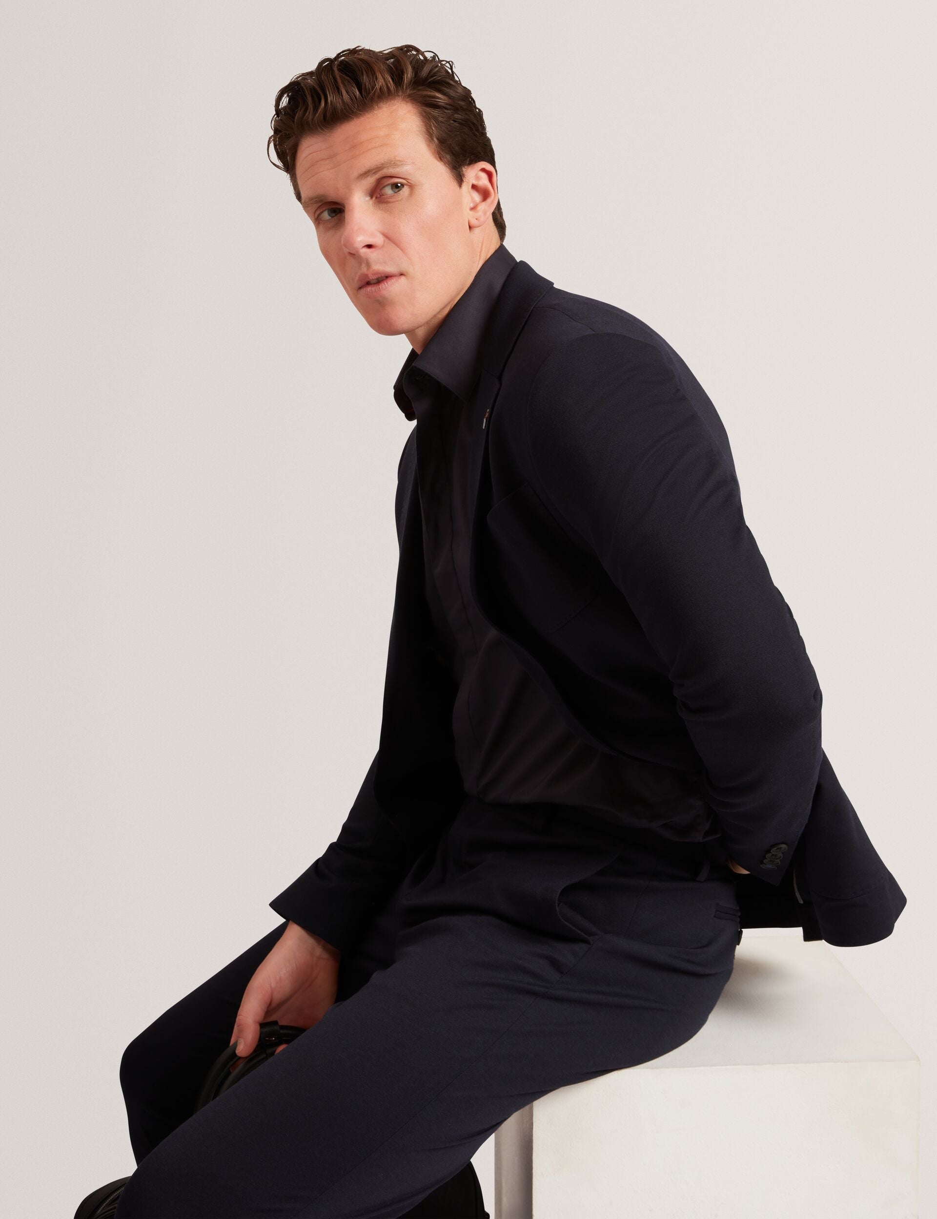 Ted Baker Tibor Covered Placket Long Sleeve Cotton Shirt