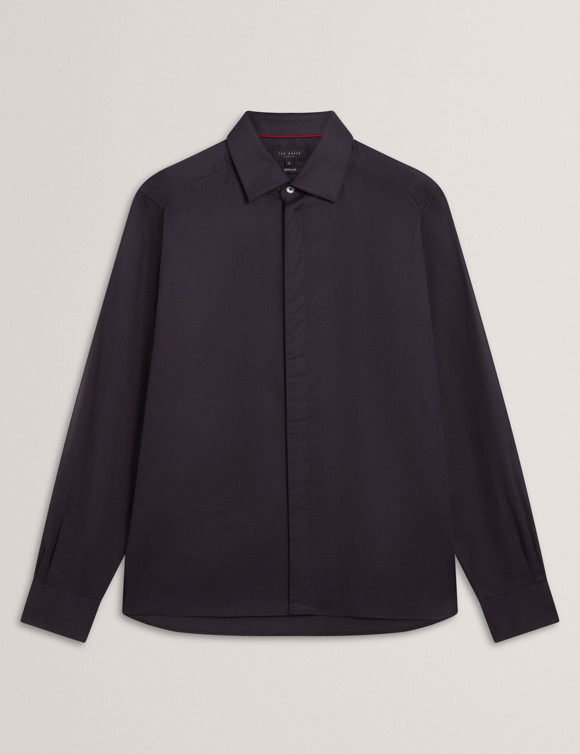 Ted Baker Tibor Covered Placket Long Sleeve Cotton Shirt