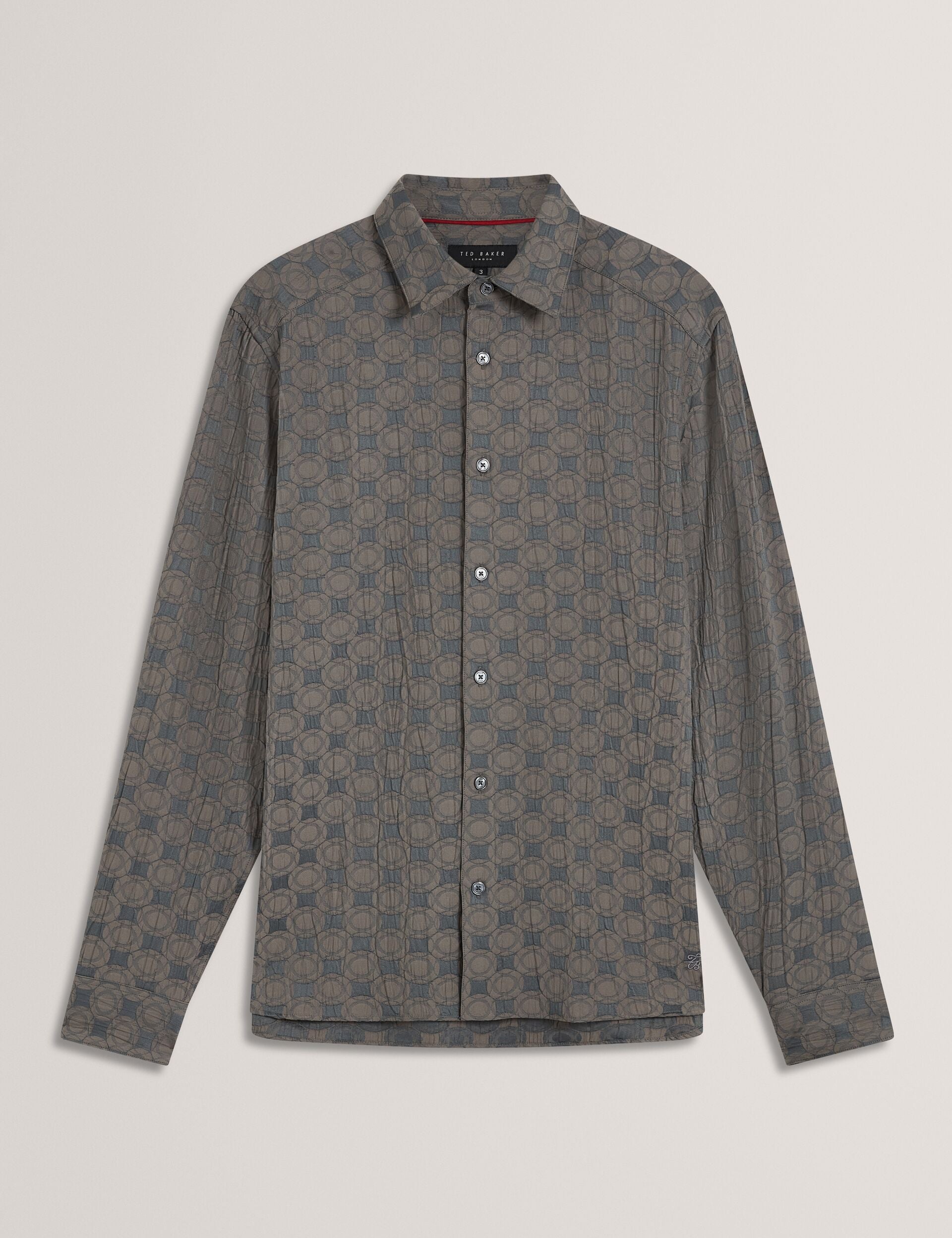 Ted Baker Farax Geometric Crinkled Texture Shirt