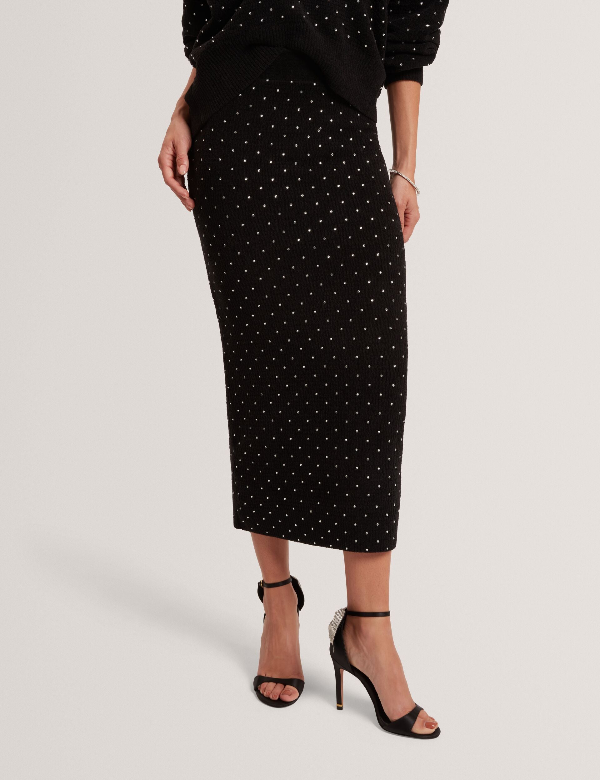Ted Baker Keata Diamante Embellished Chenille Knit Tube Skirt Women's
