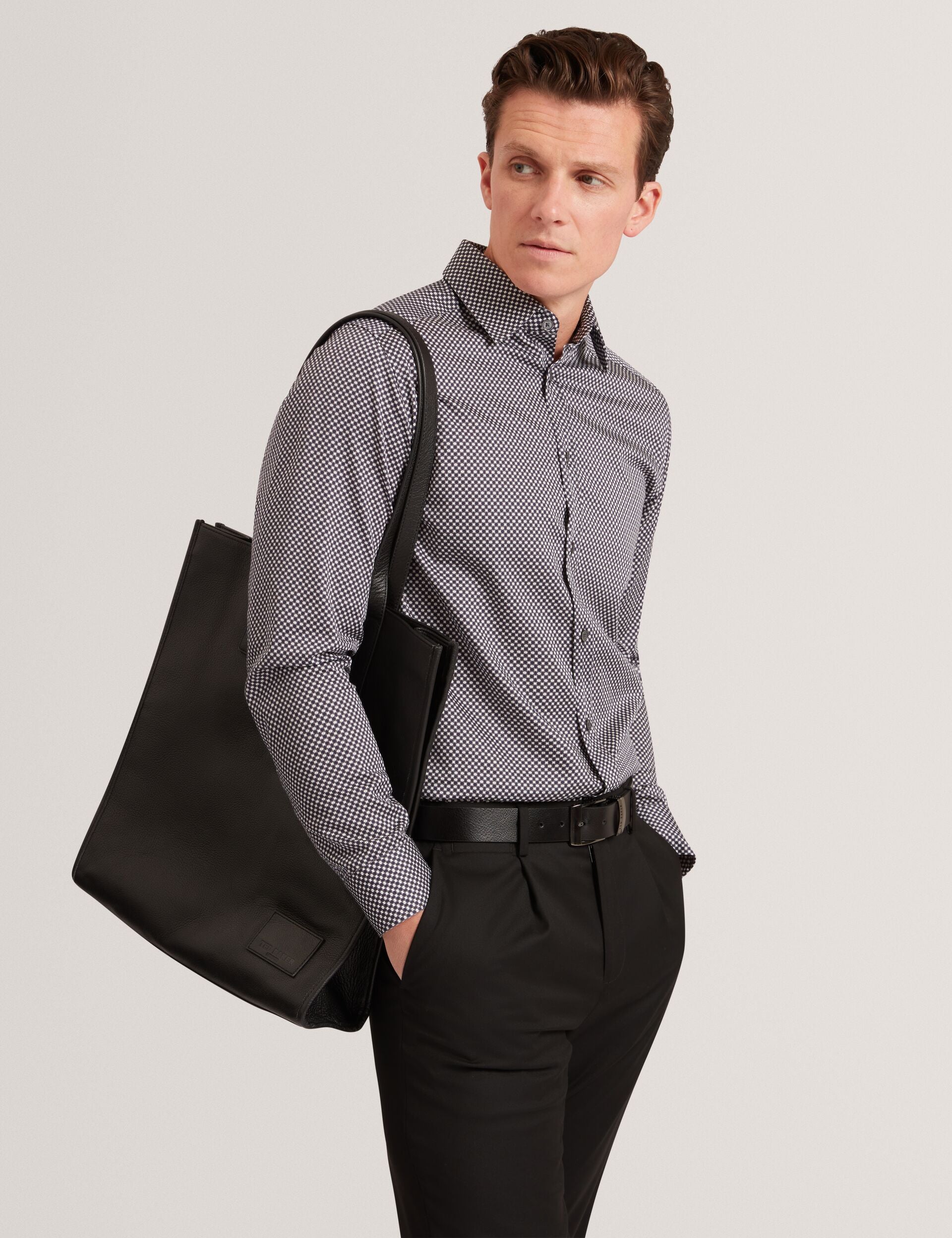 Ted Baker Jozef Slim Fit Micro Geometric Print Shirt