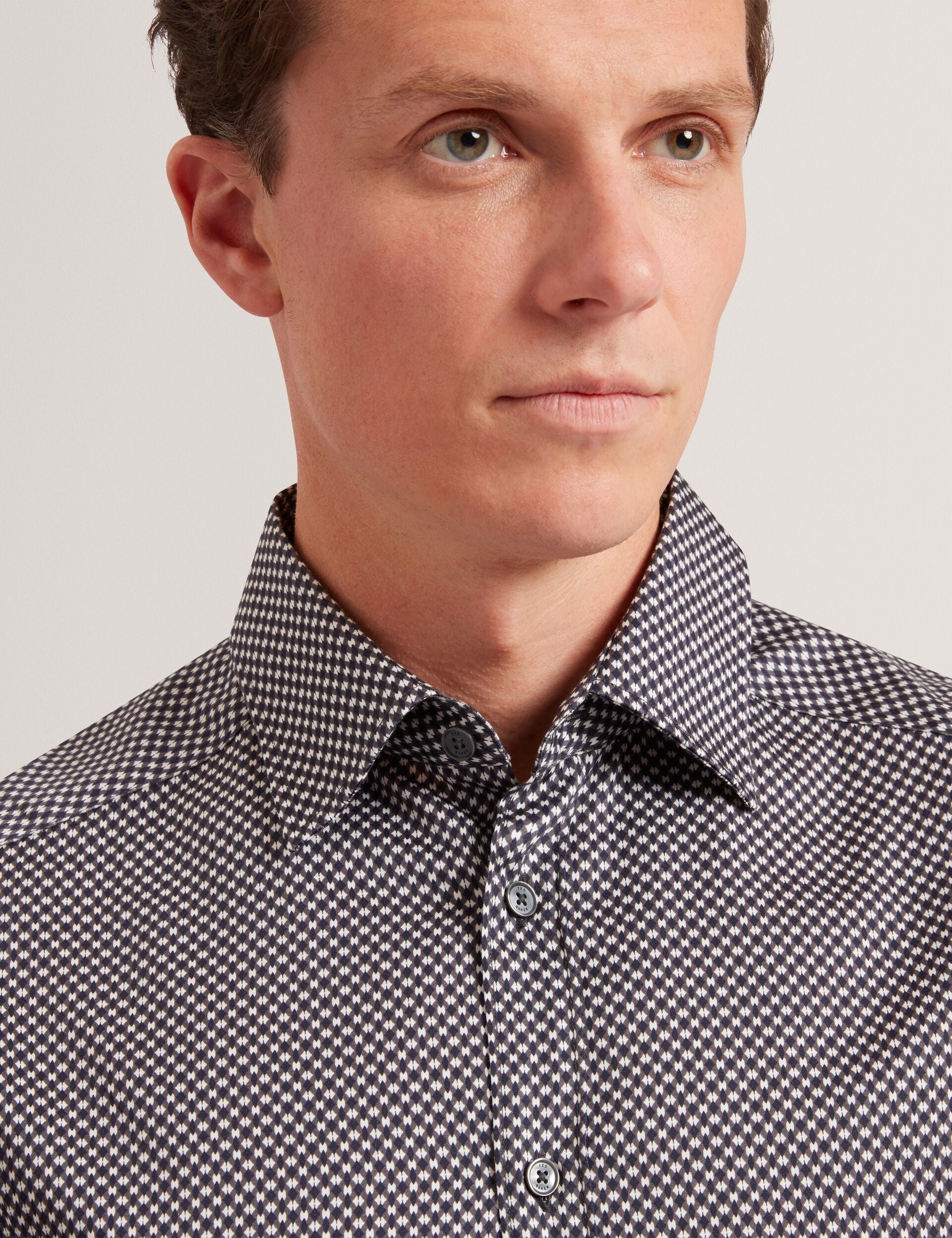 Ted Baker Jozef Slim Fit Micro Geometric Print Shirt