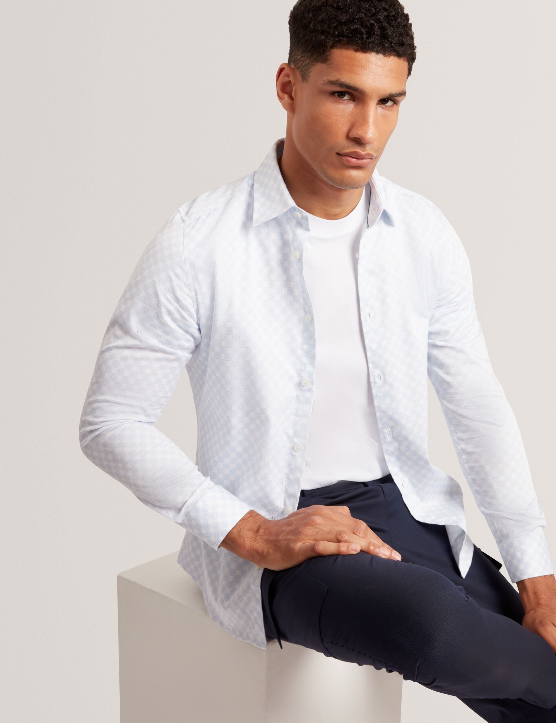 Ted Baker Sef Slim Fit Geometric Circle Print Shirt