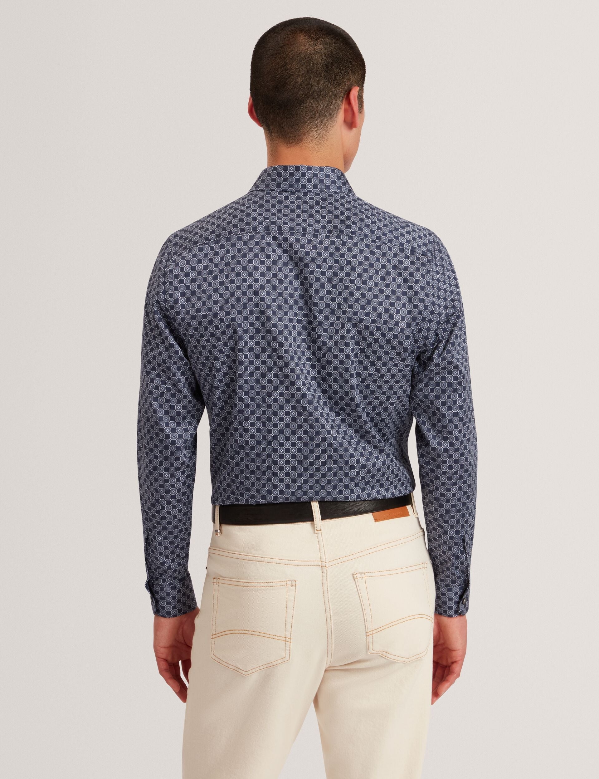 Ted Baker Sef Slim Fit Geometric Circle Print Shirt