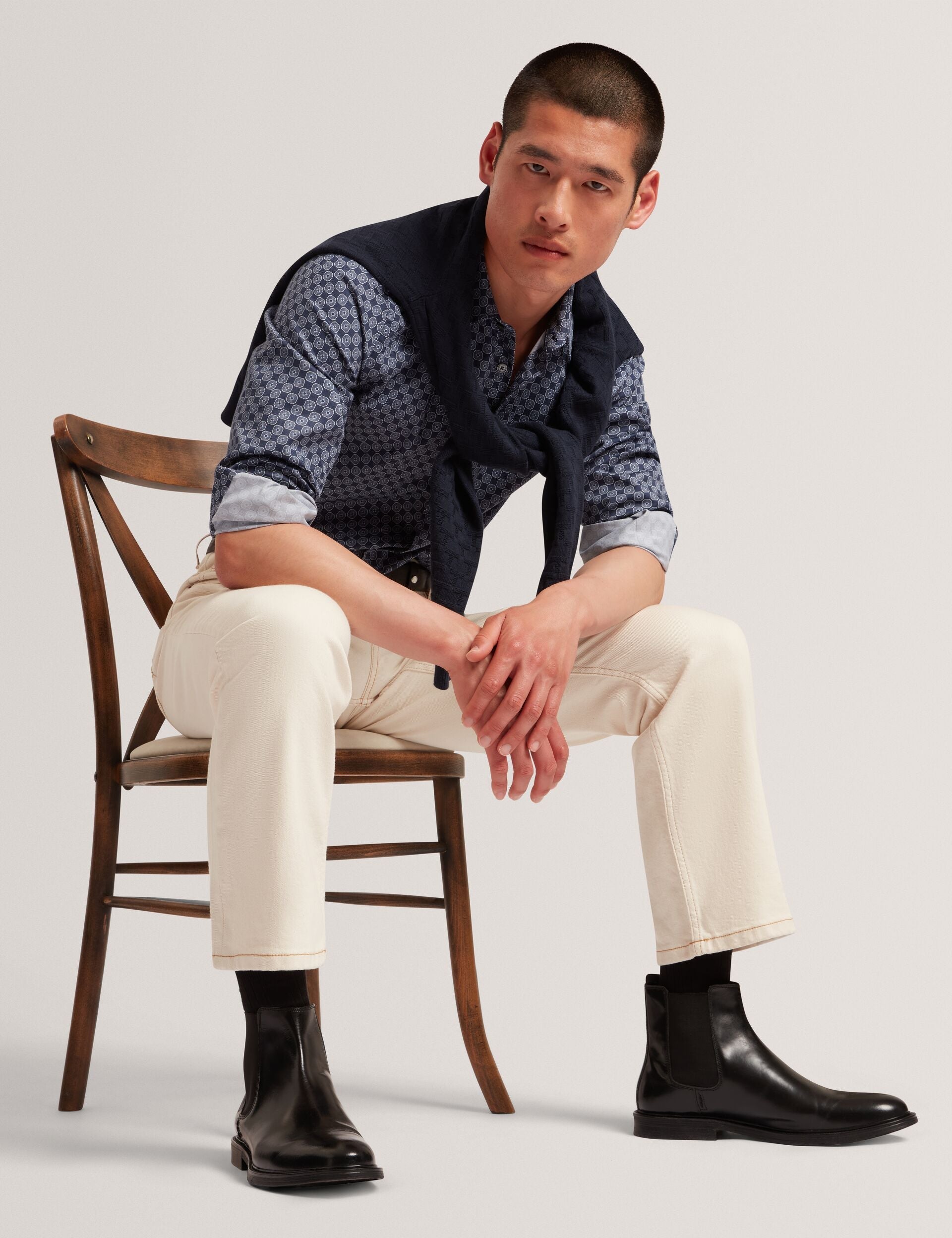 Ted Baker Sef Slim Fit Geometric Circle Print Shirt