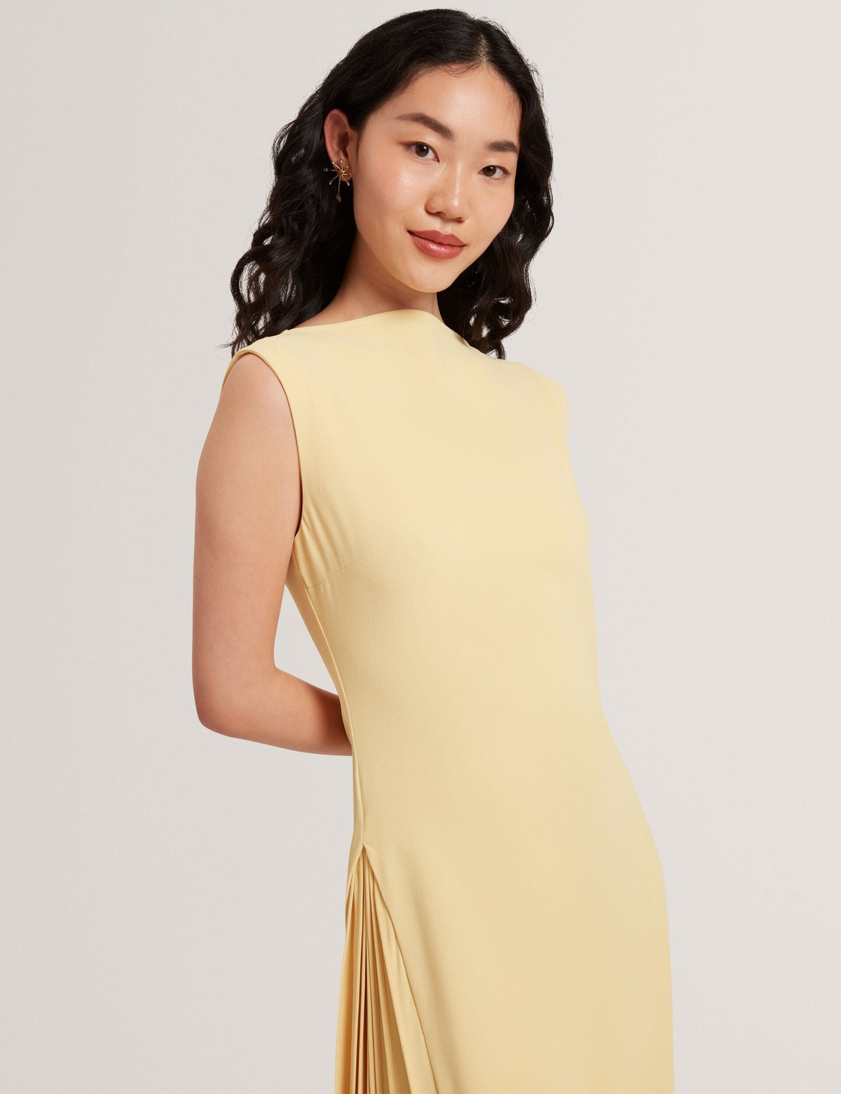 Ted Baker Dahrcy Pleat Detail Sleeveless Column Midi Dress Women's