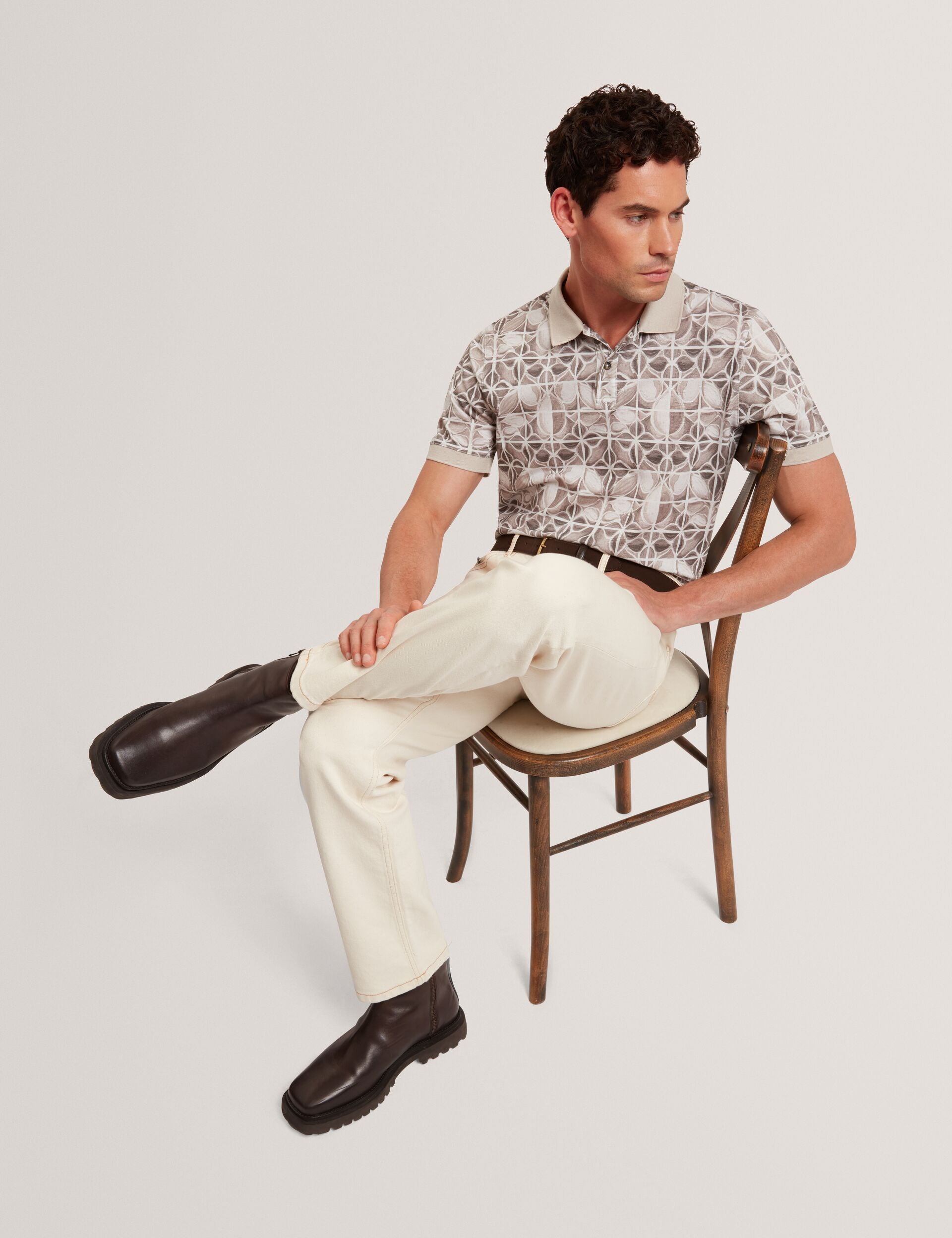 Ted Baker Ericke Stained Glass Print Pique Polo Shirt