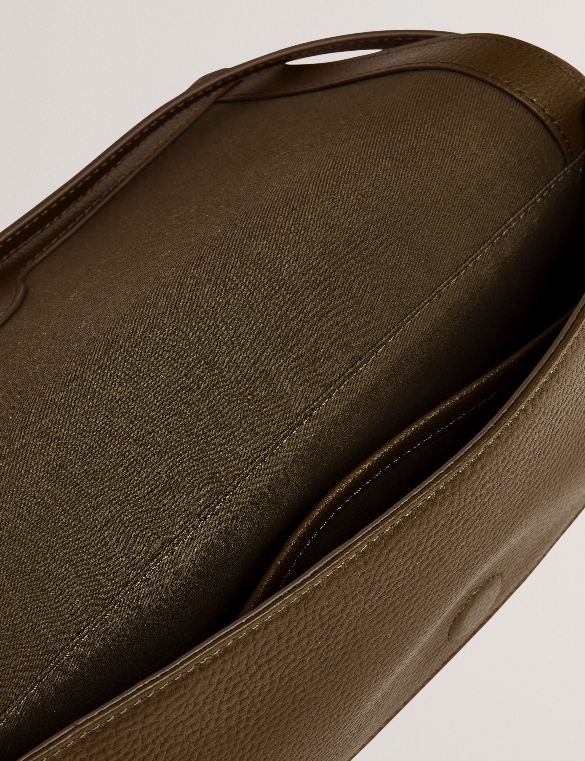 Ted Baker Twyyla Leather Foldover Baguette Shoulder Bag In Khaki Women's