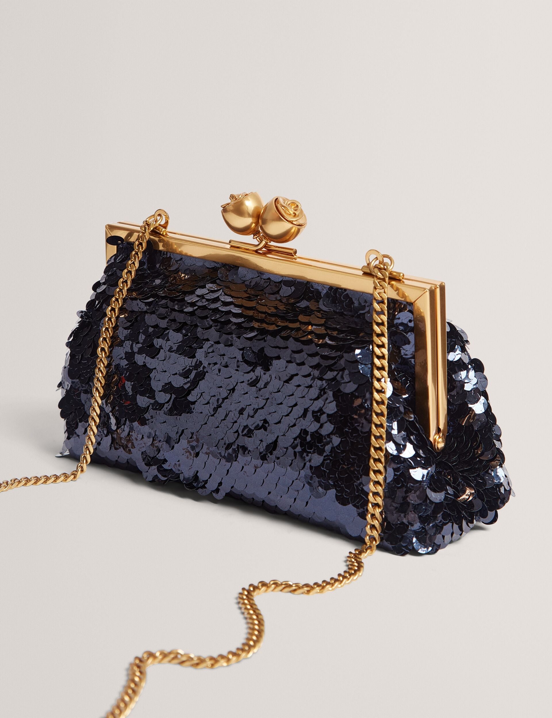 Ted Baker Sequinz Sequin Rose Clasp Clutch Bag Women's
