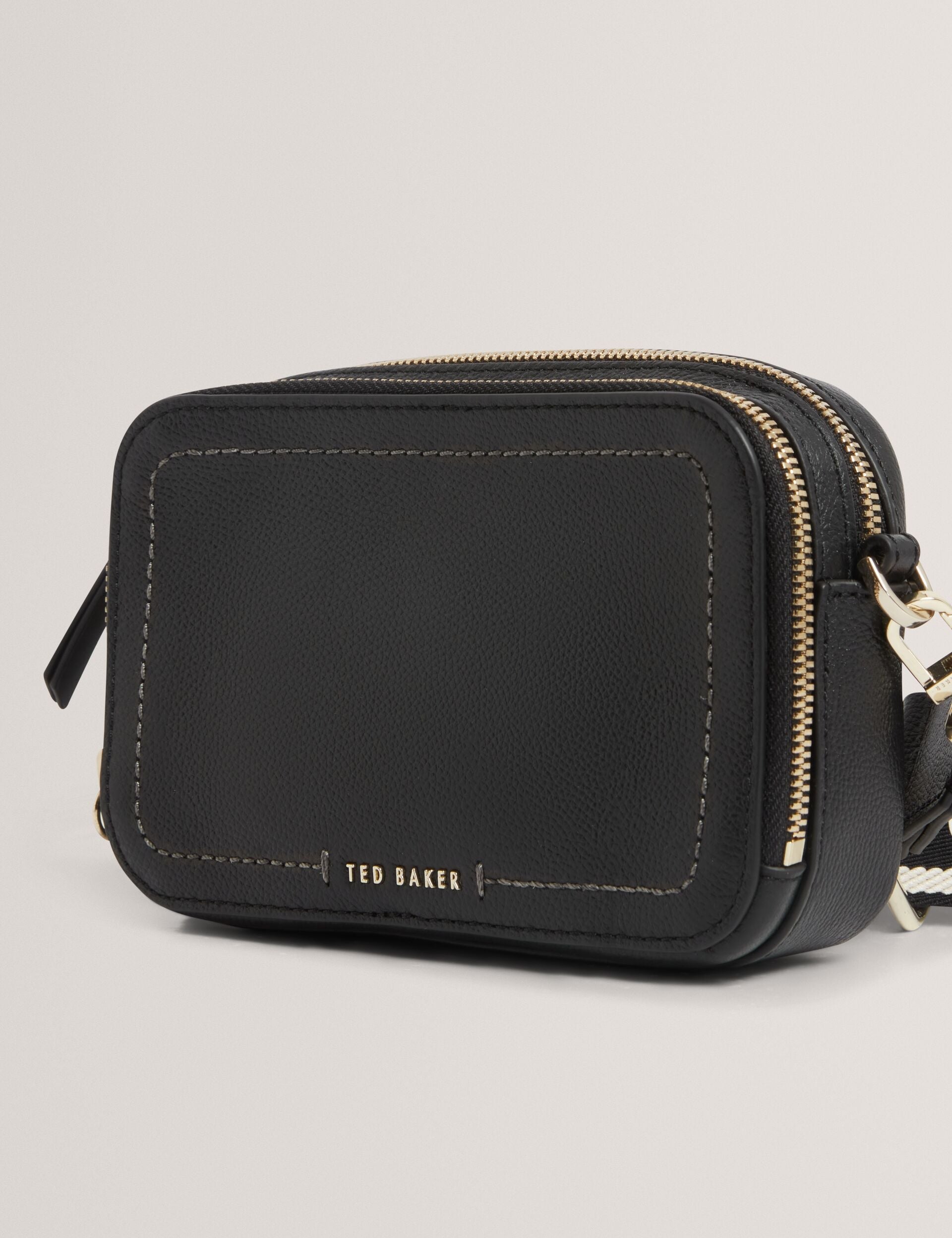 Ted Baker Linzie Small Leather Webbing Crossbody Camera Bag In Black Women's