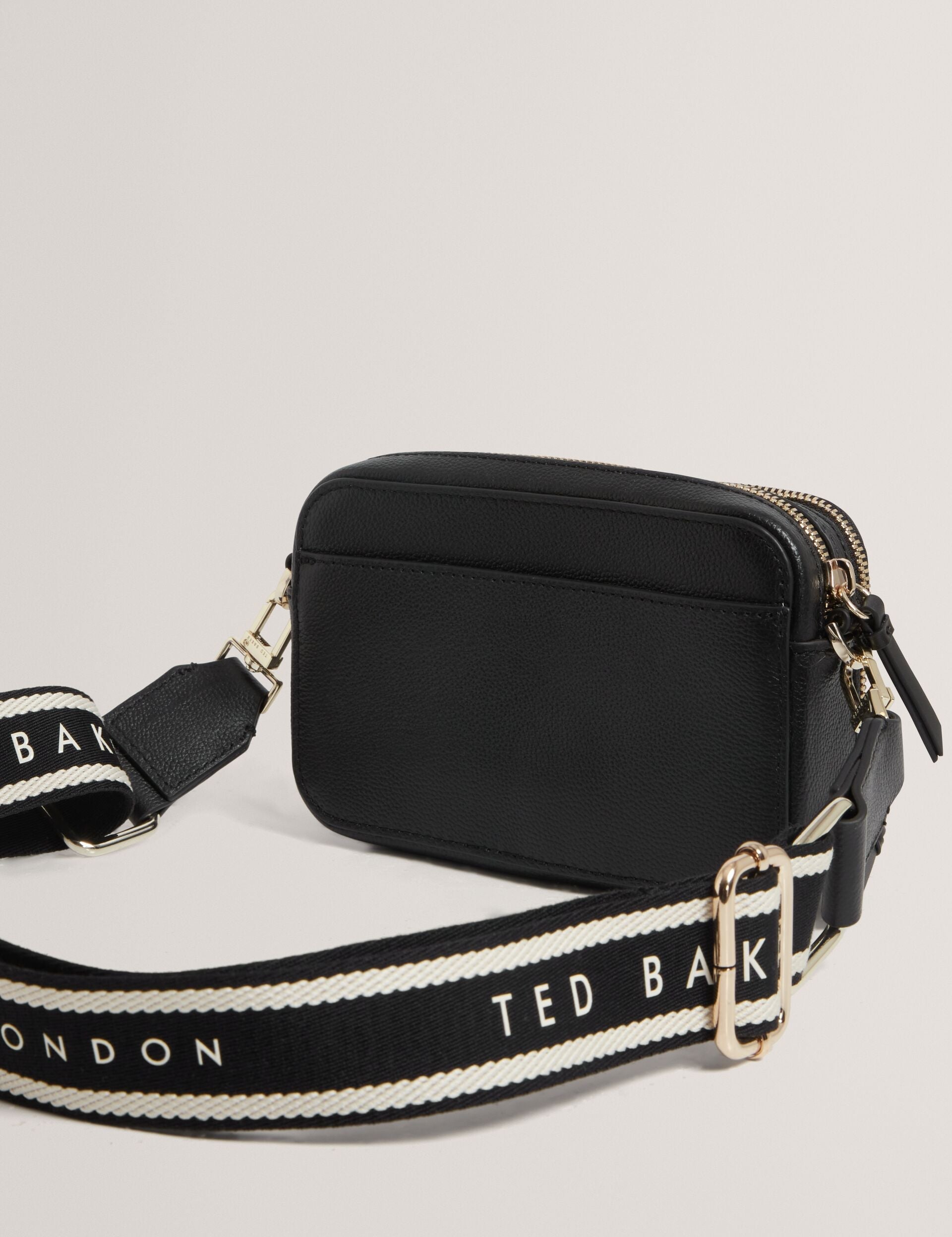 Ted Baker Linzie Small Leather Webbing Crossbody Camera Bag In Black Women's