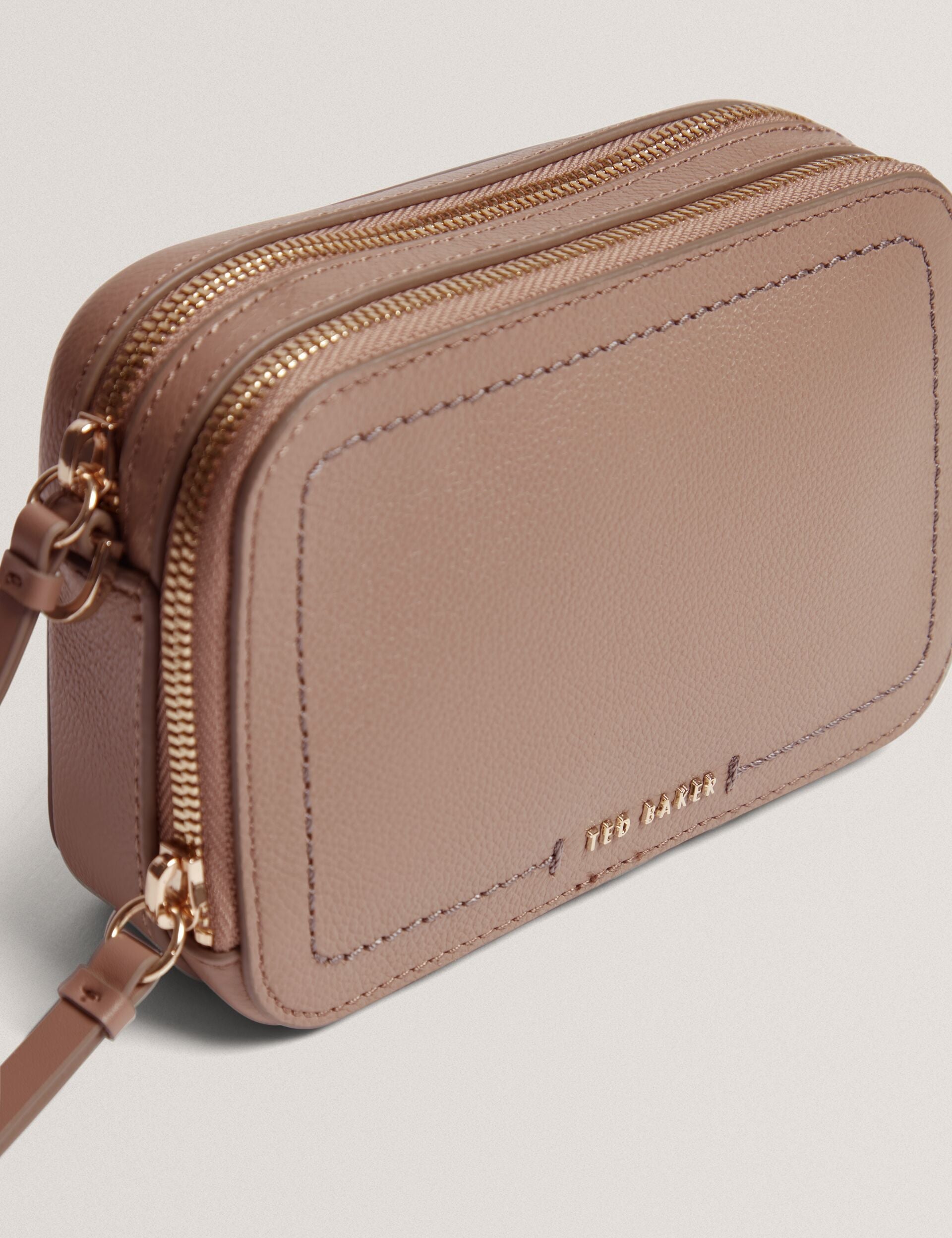Ted Baker Linzie Small Leather Webbing Crossbody Camera Bag In Taupe Women's