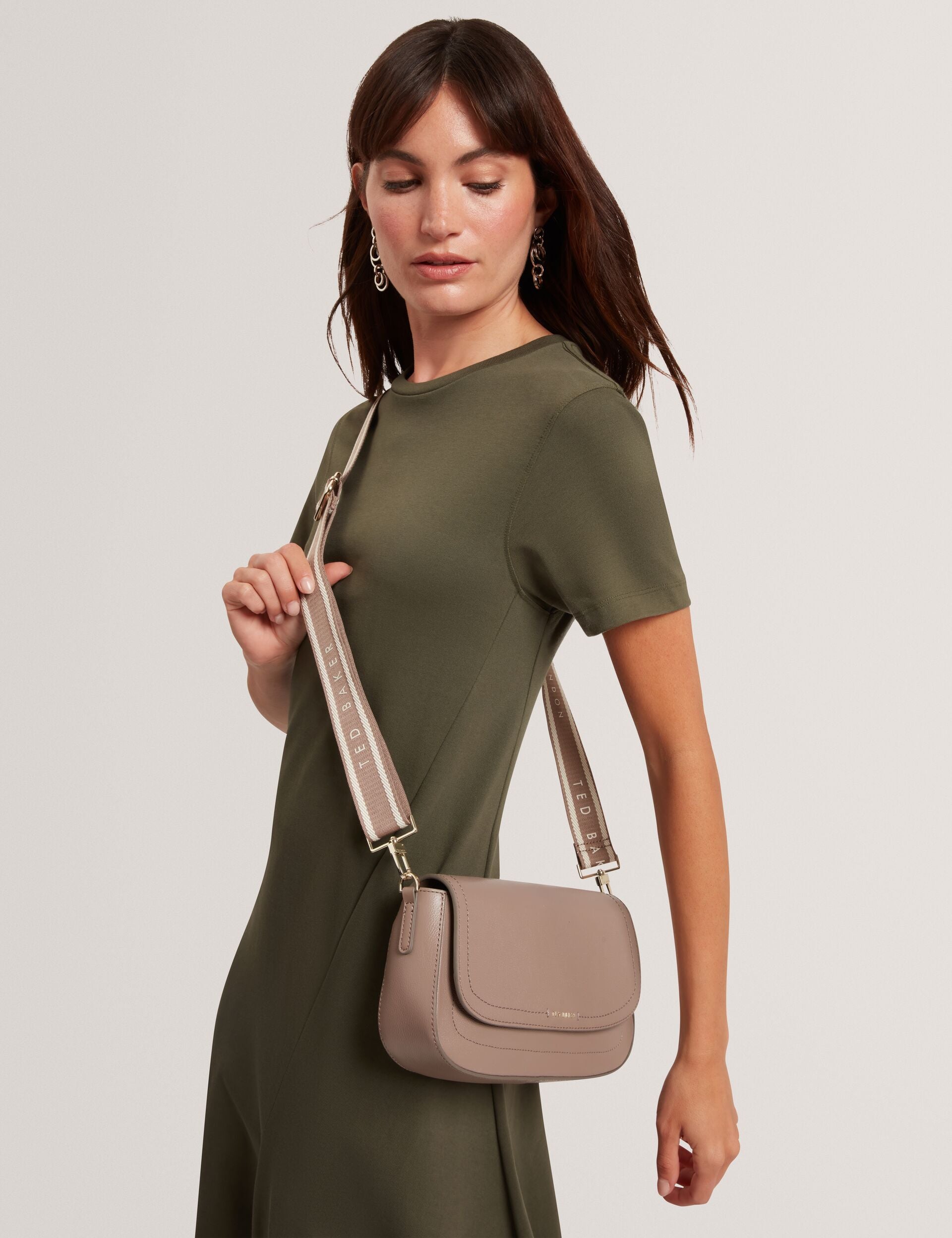 Ted Baker Louiize Webbing Leather Baguette Crossbody Bag Women's