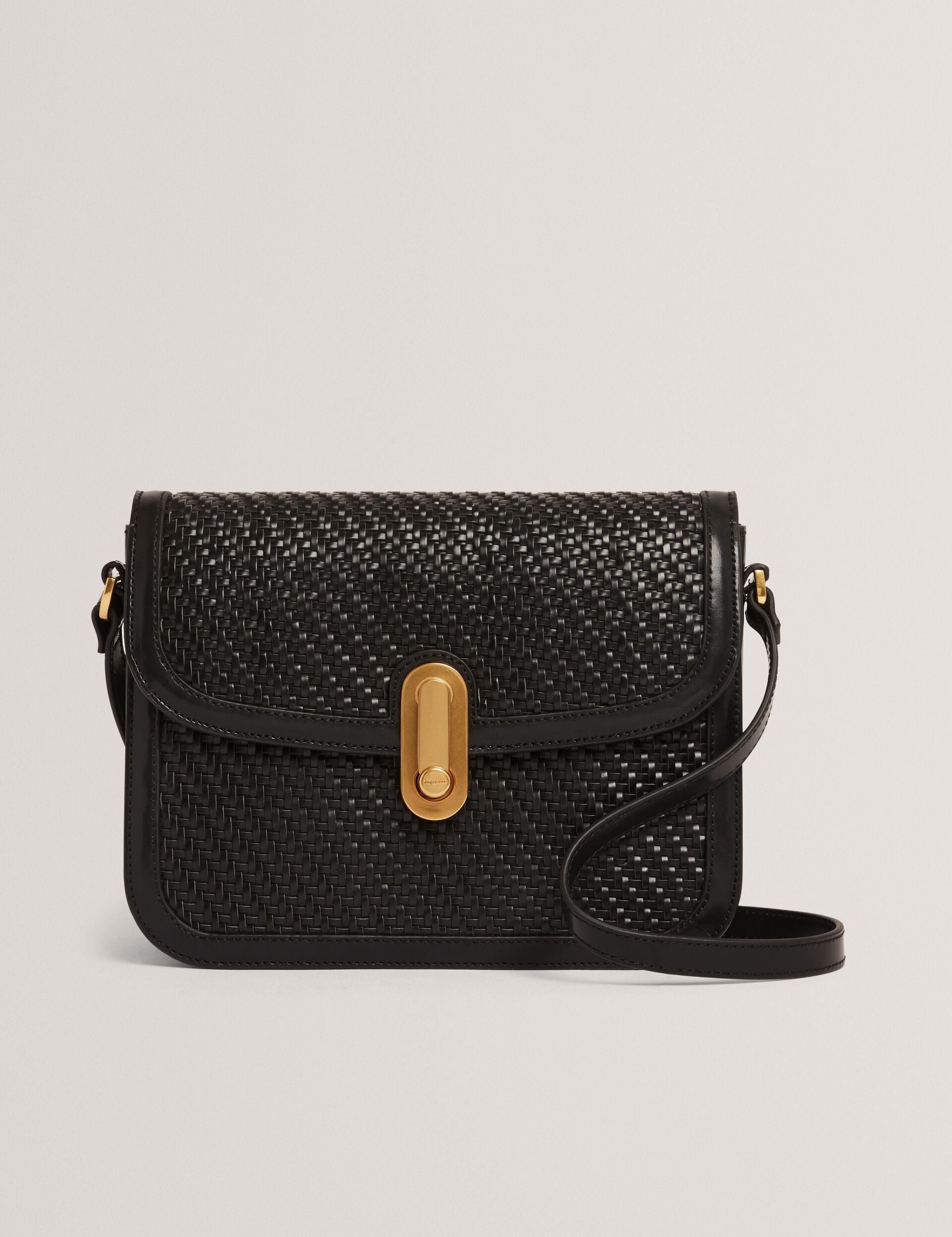 Ted Baker Warnerr Woven Leather Twist Lock Crossbody Bag Women's