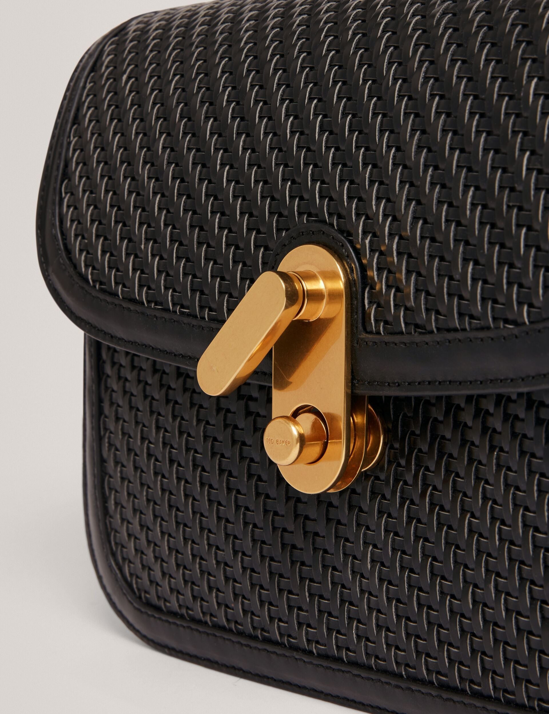 Ted Baker Warnerr Woven Leather Twist Lock Crossbody Bag Women's