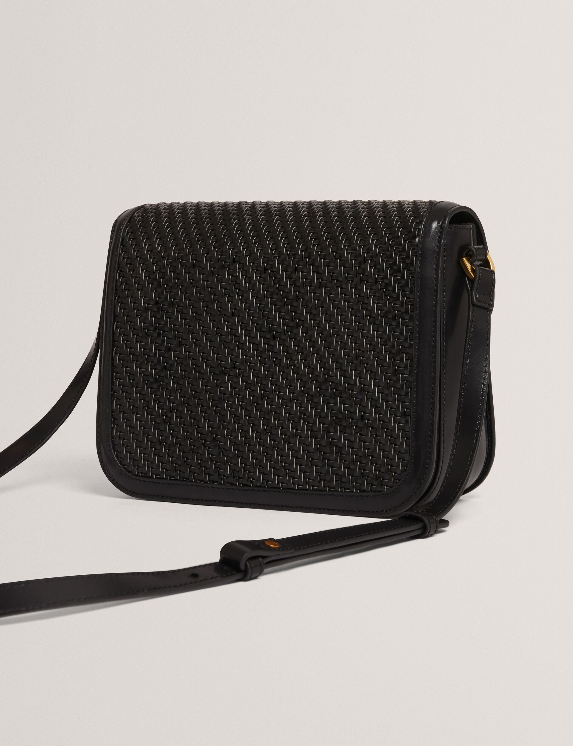 Ted Baker Warnerr Woven Leather Twist Lock Crossbody Bag Women's