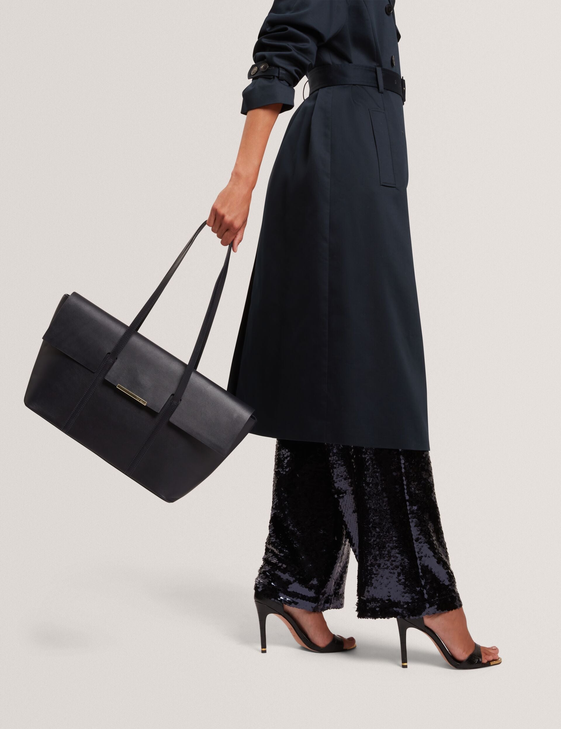 Ted Baker Rouse Leather Flap Top Elongated Shopper Bag Women's