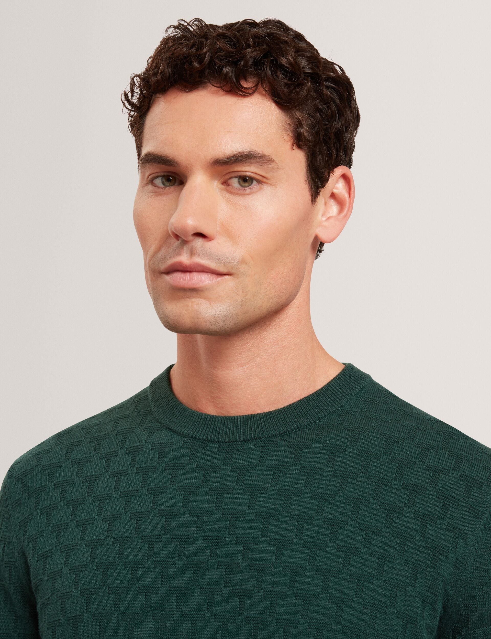 Ted Baker Sainsy Branded Texture Crew Neck Jumper