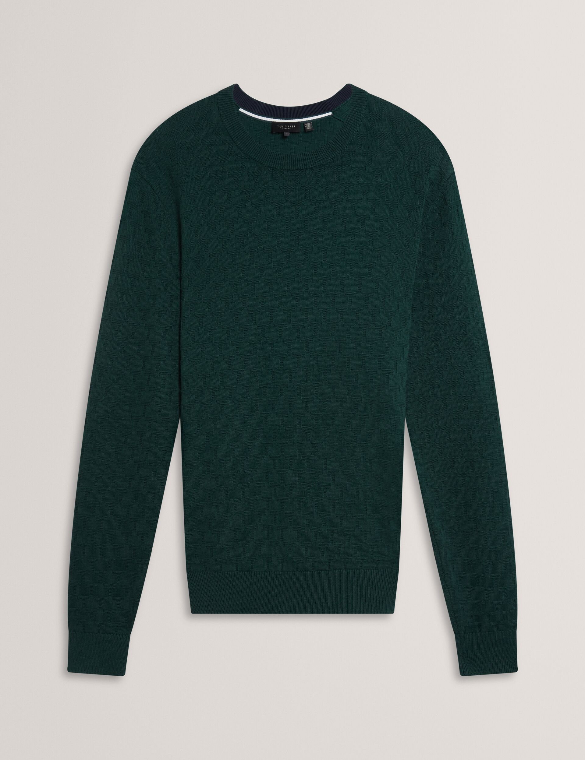 Ted Baker Sainsy Branded Texture Crew Neck Jumper