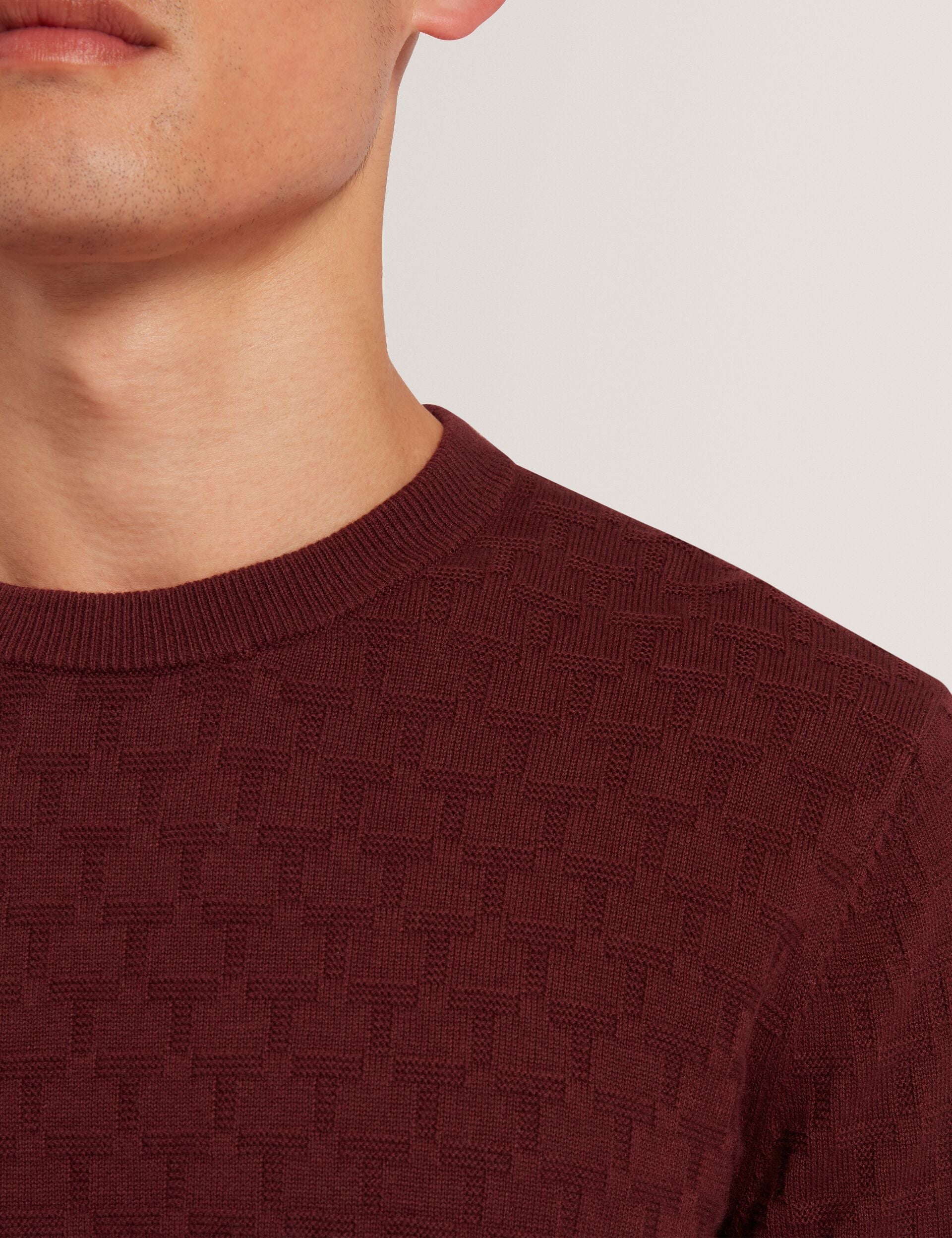 Ted Baker Sainsy Branded Texture Crew Neck Jumper