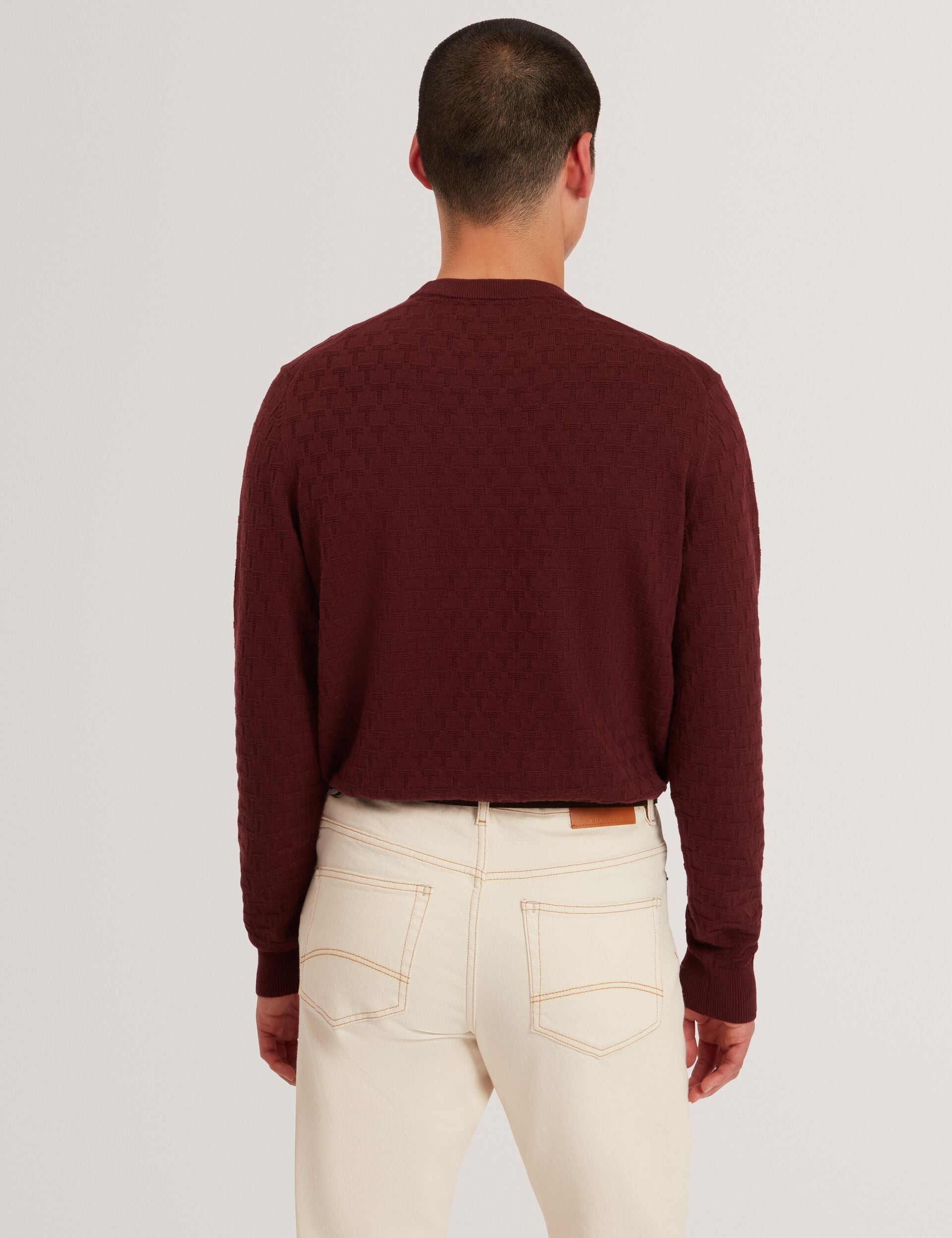 Ted Baker Sainsy Branded Texture Crew Neck Jumper