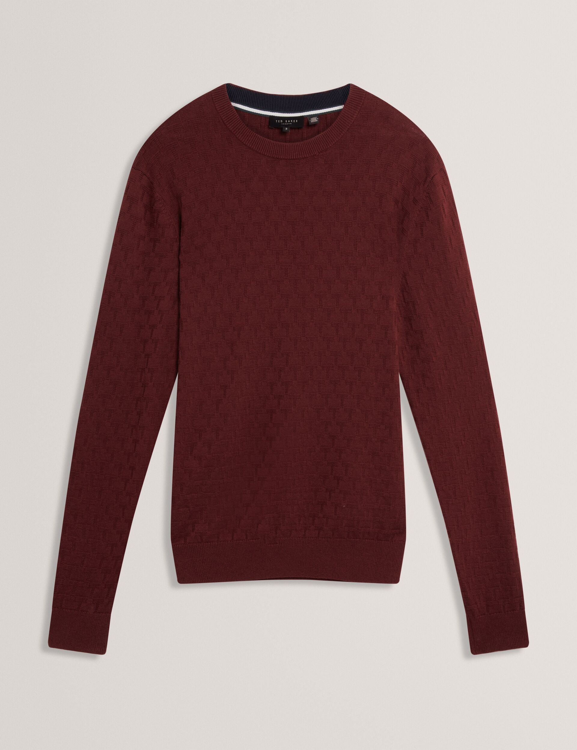 Ted Baker Sainsy Branded Texture Crew Neck Jumper