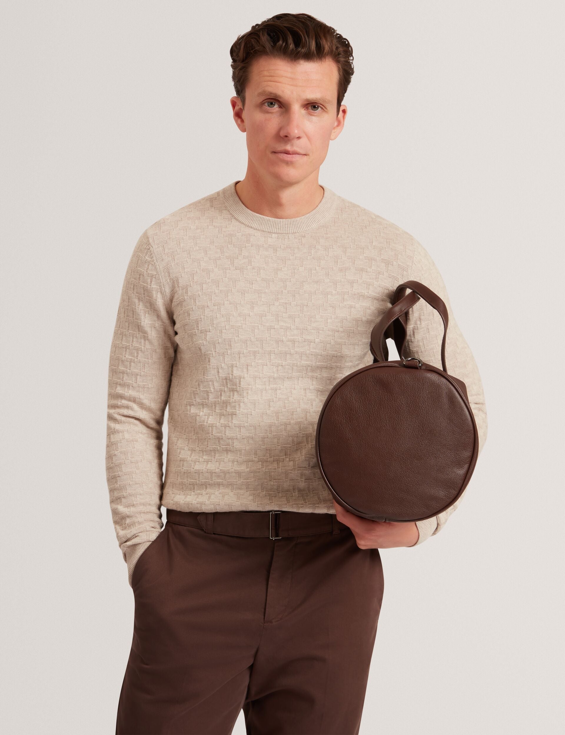 Ted Baker Sainsy Branded Texture Crew Neck Jumper