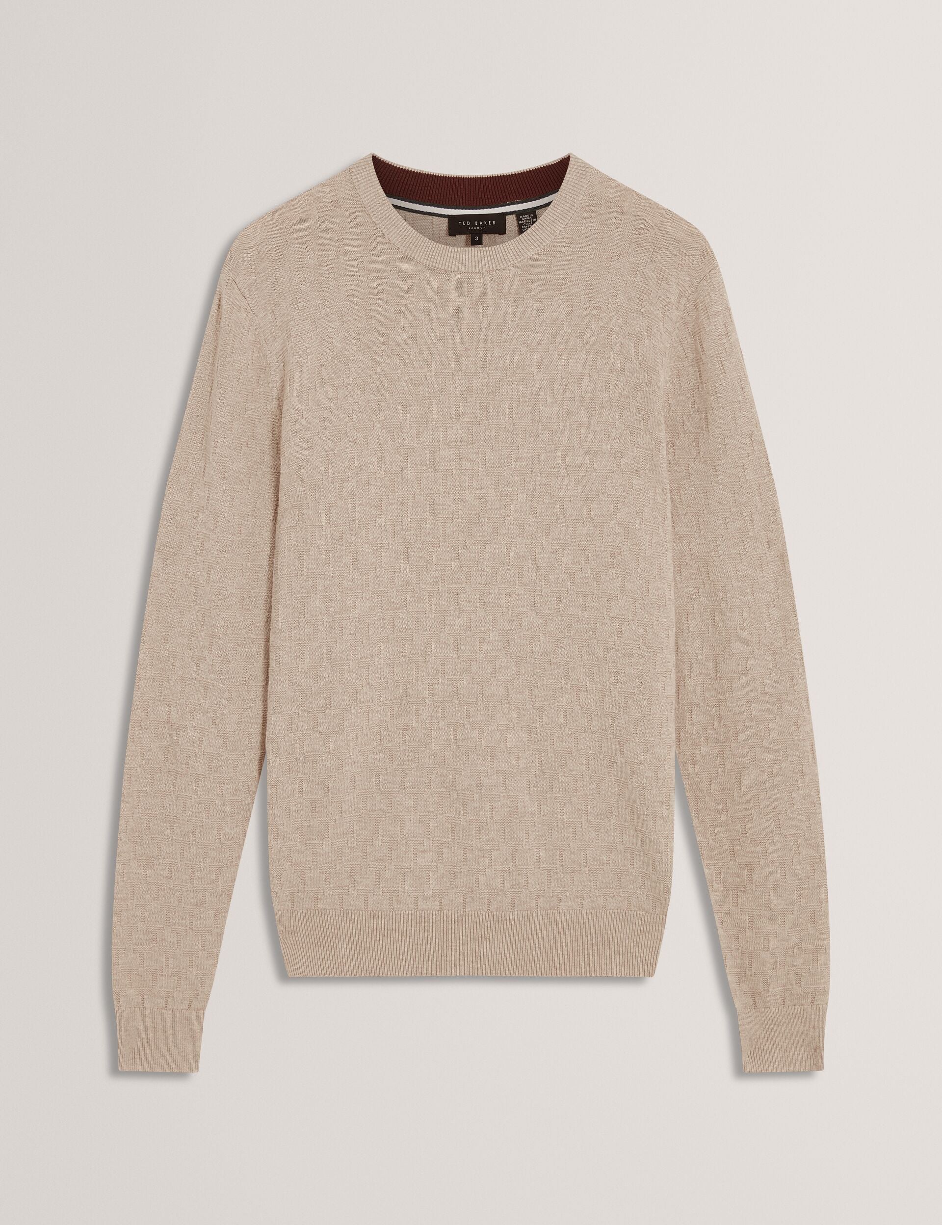 Ted Baker Sainsy Branded Texture Crew Neck Jumper