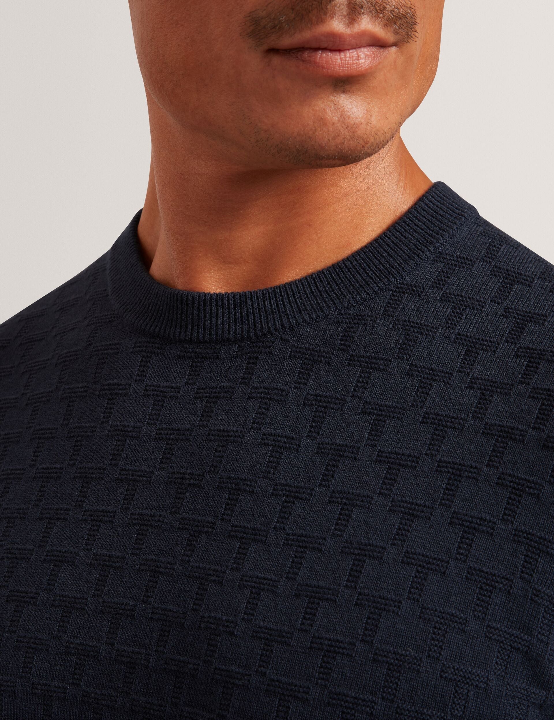 Ted Baker Sainsy Branded Texture Crew Neck Jumper