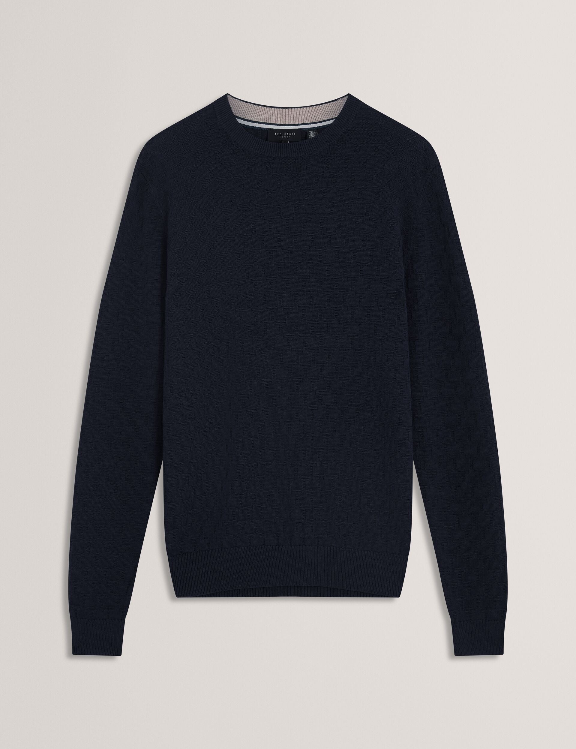 Ted Baker Sainsy Branded Texture Crew Neck Jumper
