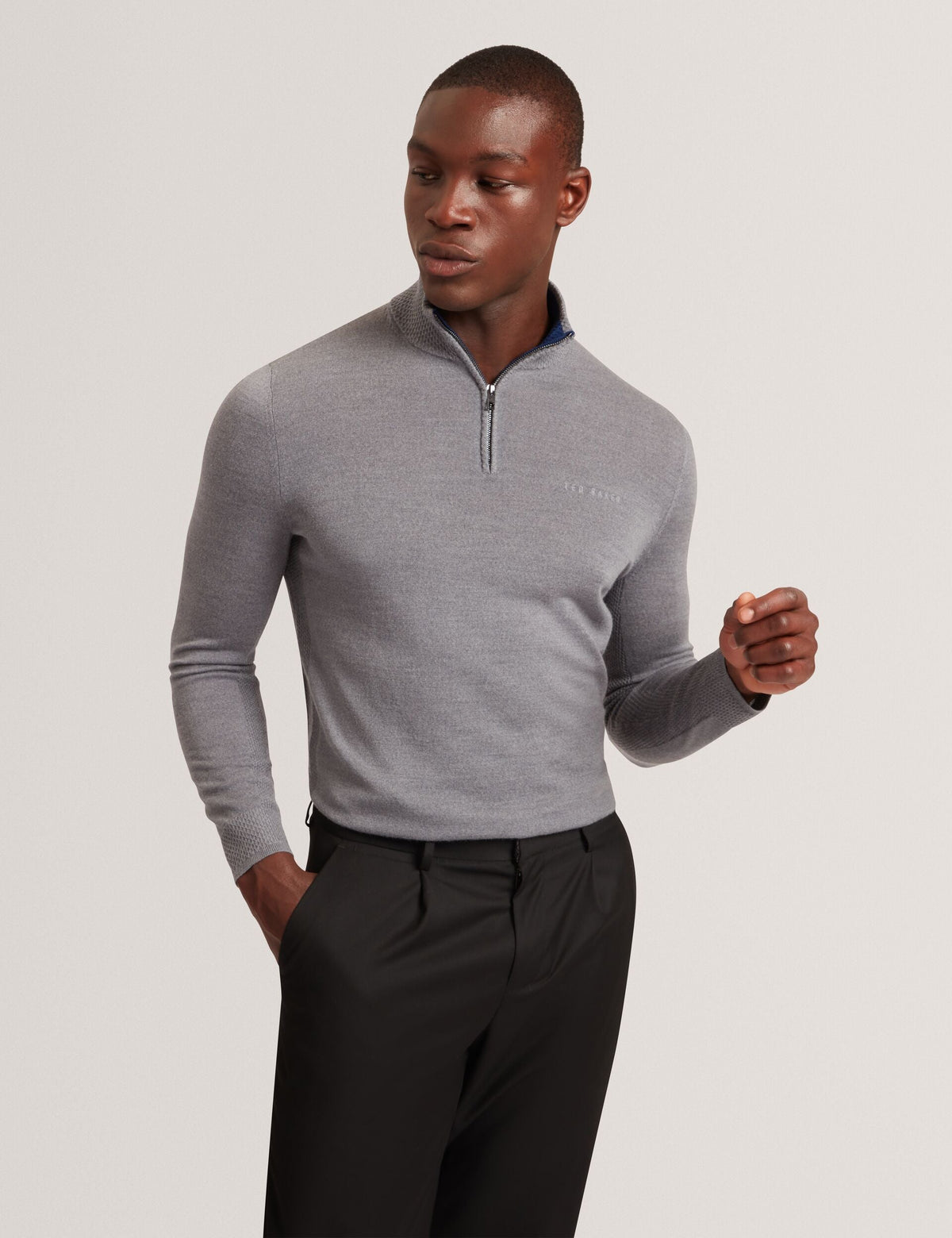 Ted Baker Clouden Merino Wool Knit Zip Neck Jumper