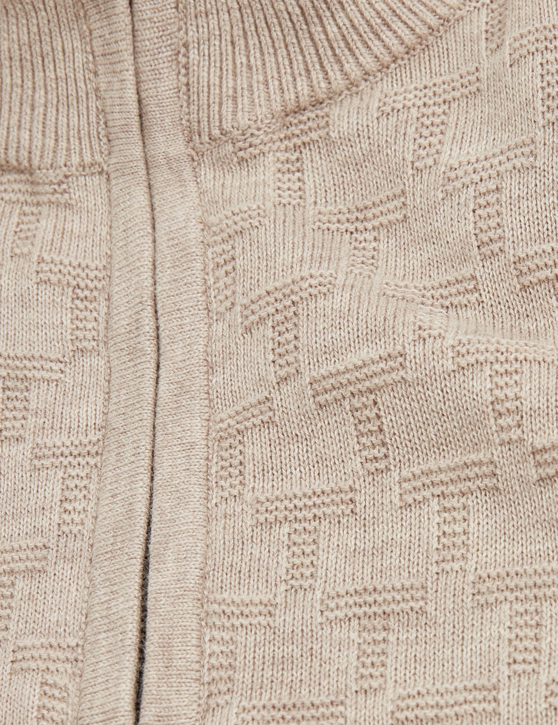 Ted Baker Jeremee Branded Texture Zip Neck Jumper
