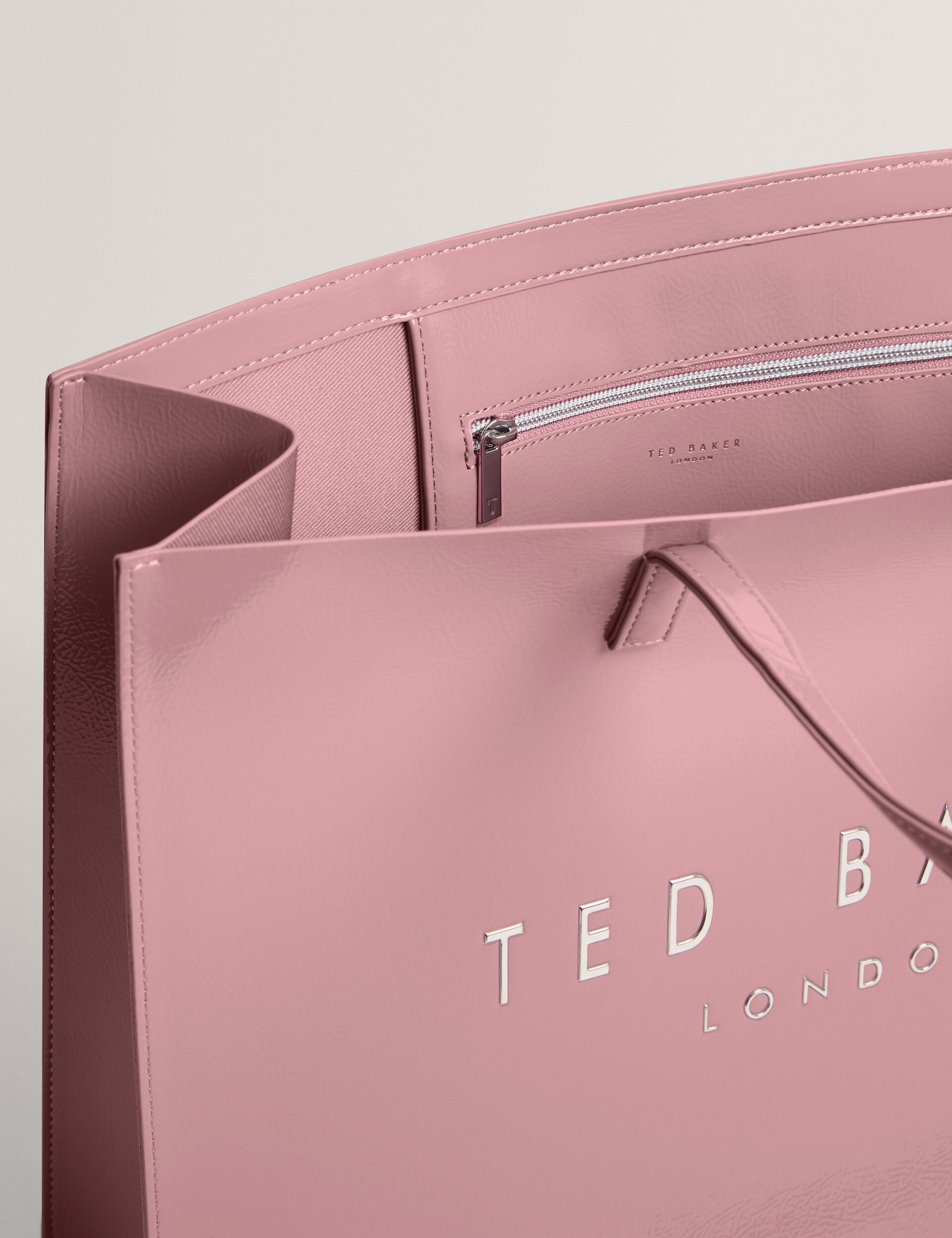 Ted Baker Crikon Crinkled Pu Wide Icon Tote Bag In Pink Women's