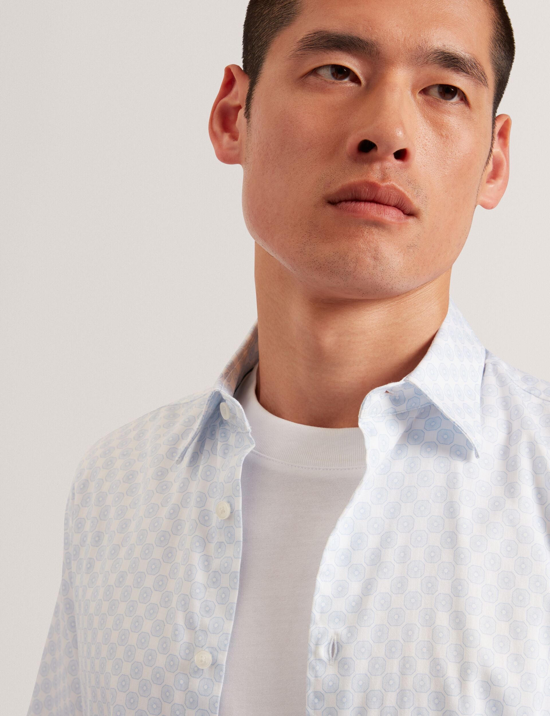 Ted Baker Sefsho Slim Fit Circle Print Short Sleeve Shirt
