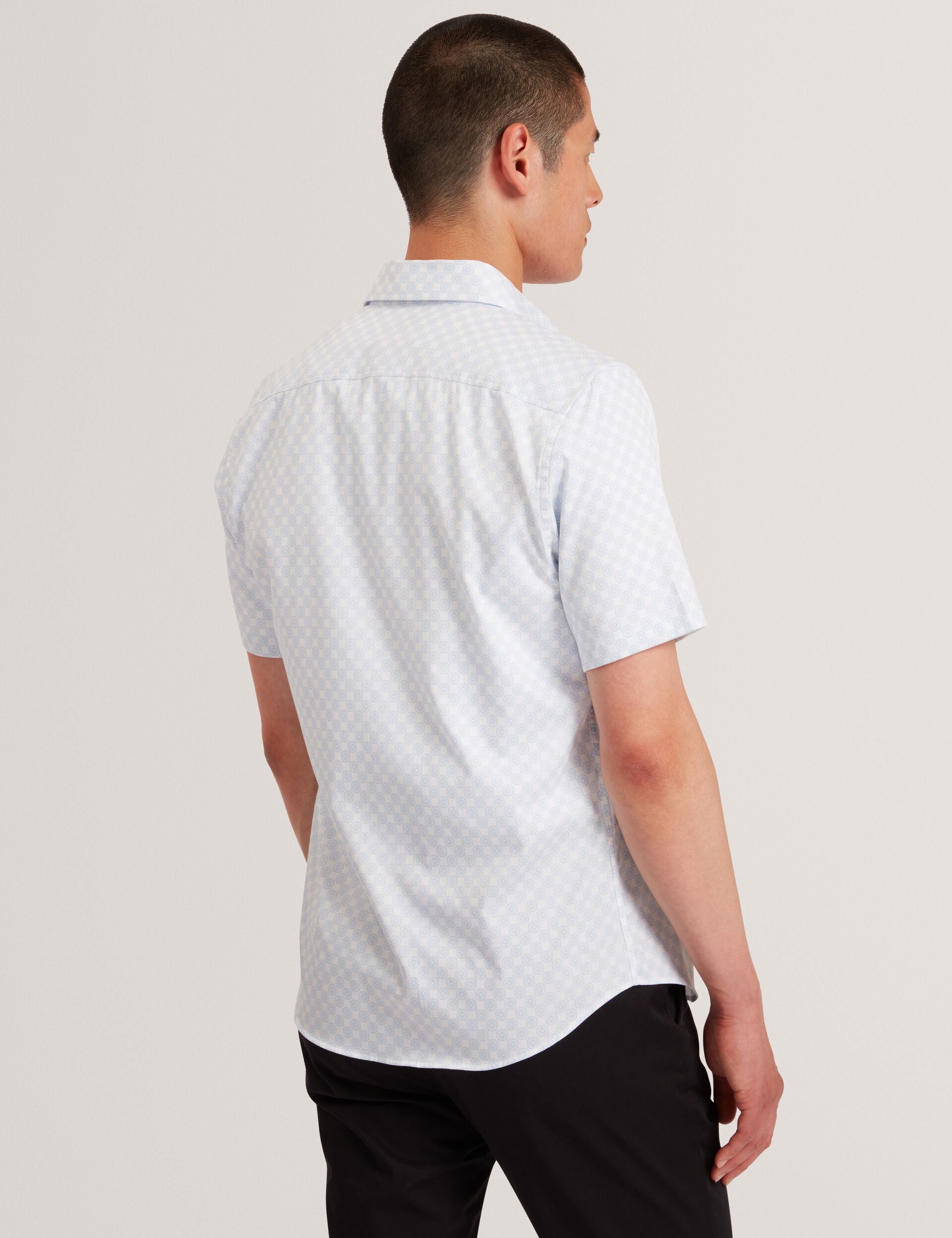Ted Baker Sefsho Slim Fit Circle Print Short Sleeve Shirt