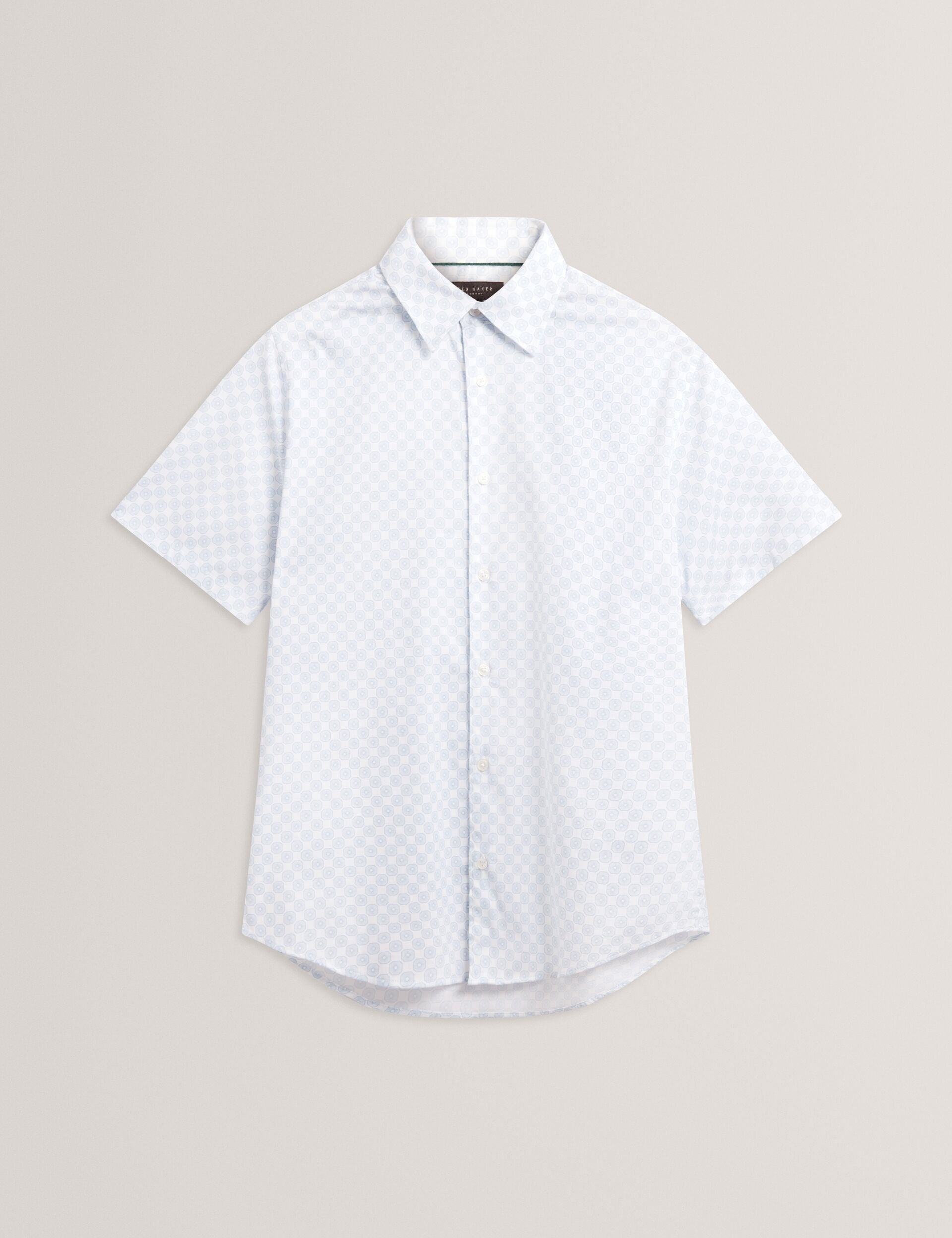 Ted Baker Sefsho Slim Fit Circle Print Short Sleeve Shirt