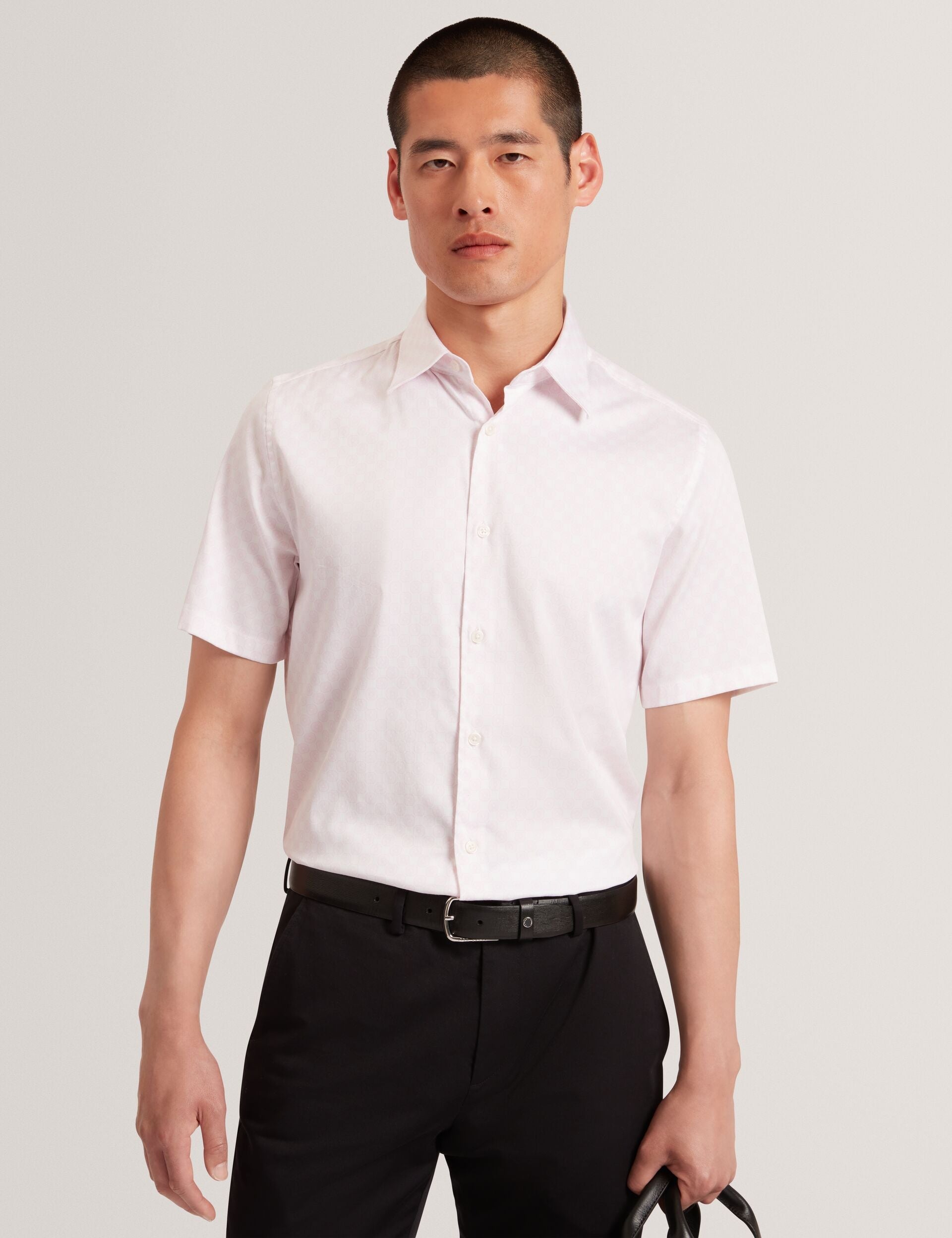 Ted Baker Sefsho Slim Fit Circle Print Short Sleeve Shirt