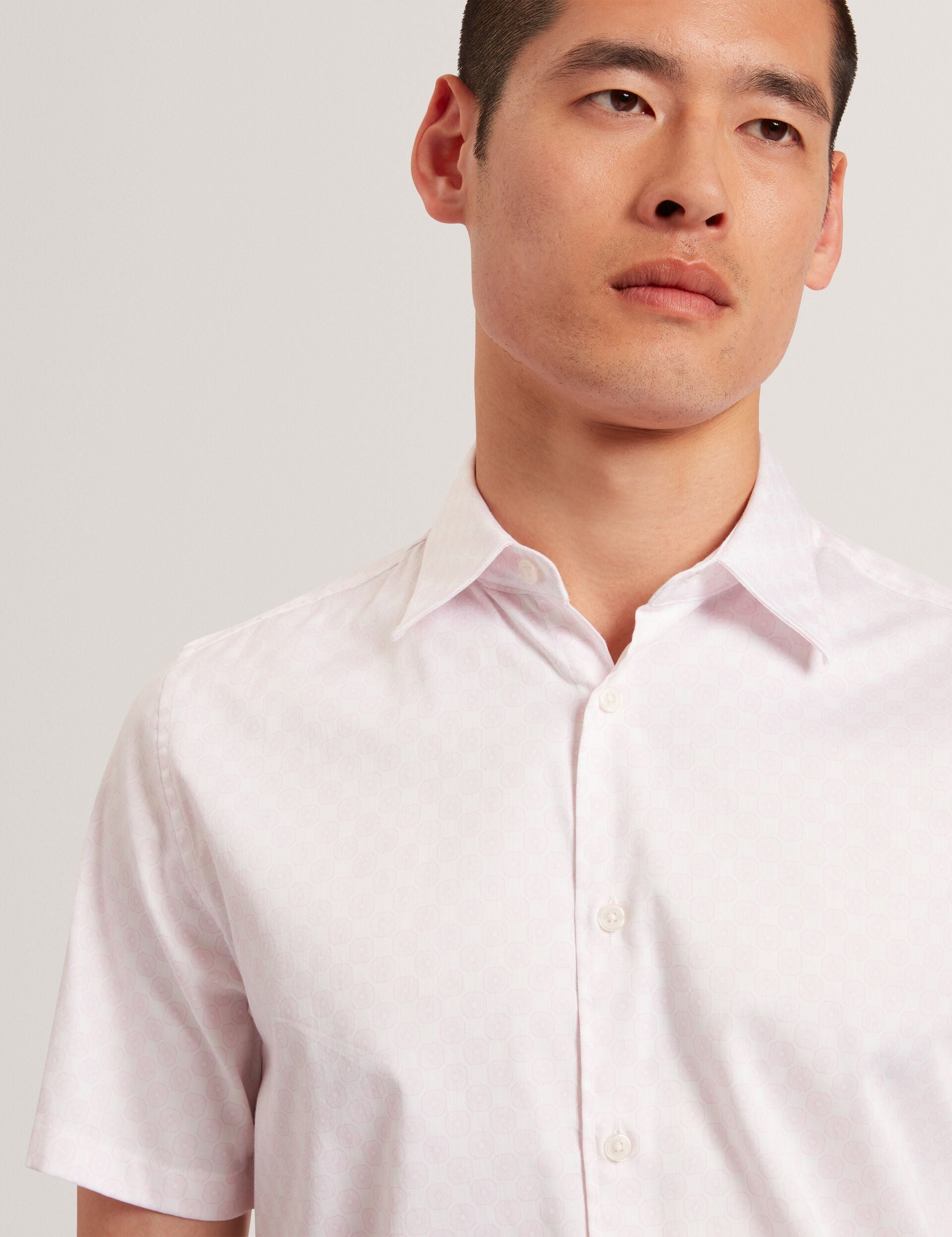 Ted Baker Sefsho Slim Fit Circle Print Short Sleeve Shirt