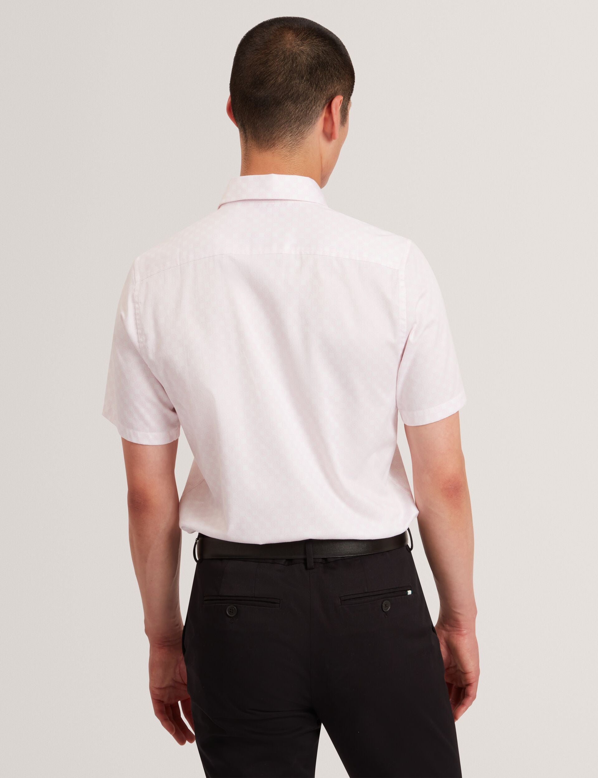 Ted Baker Sefsho Slim Fit Circle Print Short Sleeve Shirt