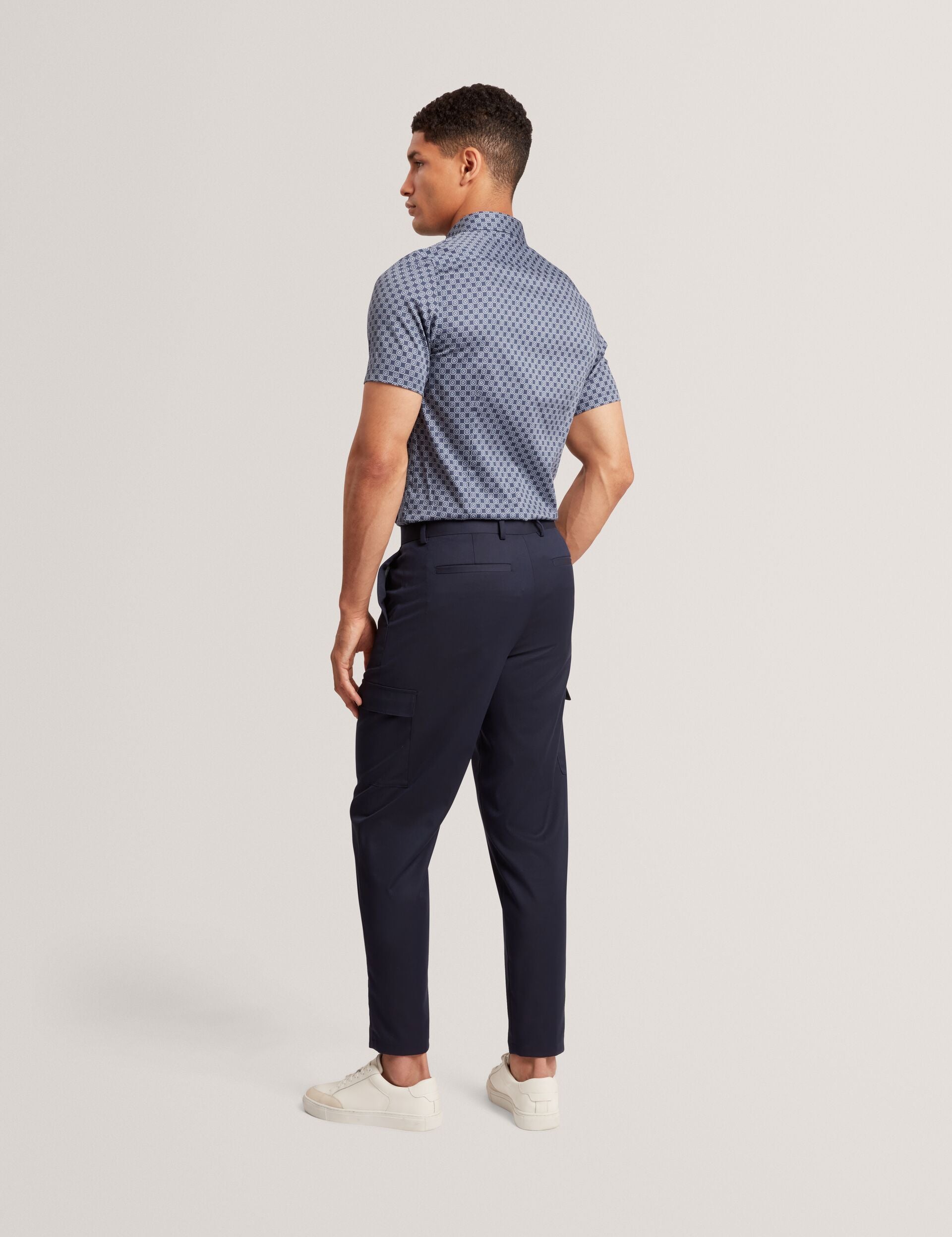Ted Baker Sefsho Slim Fit Circle Print Short Sleeve Shirt