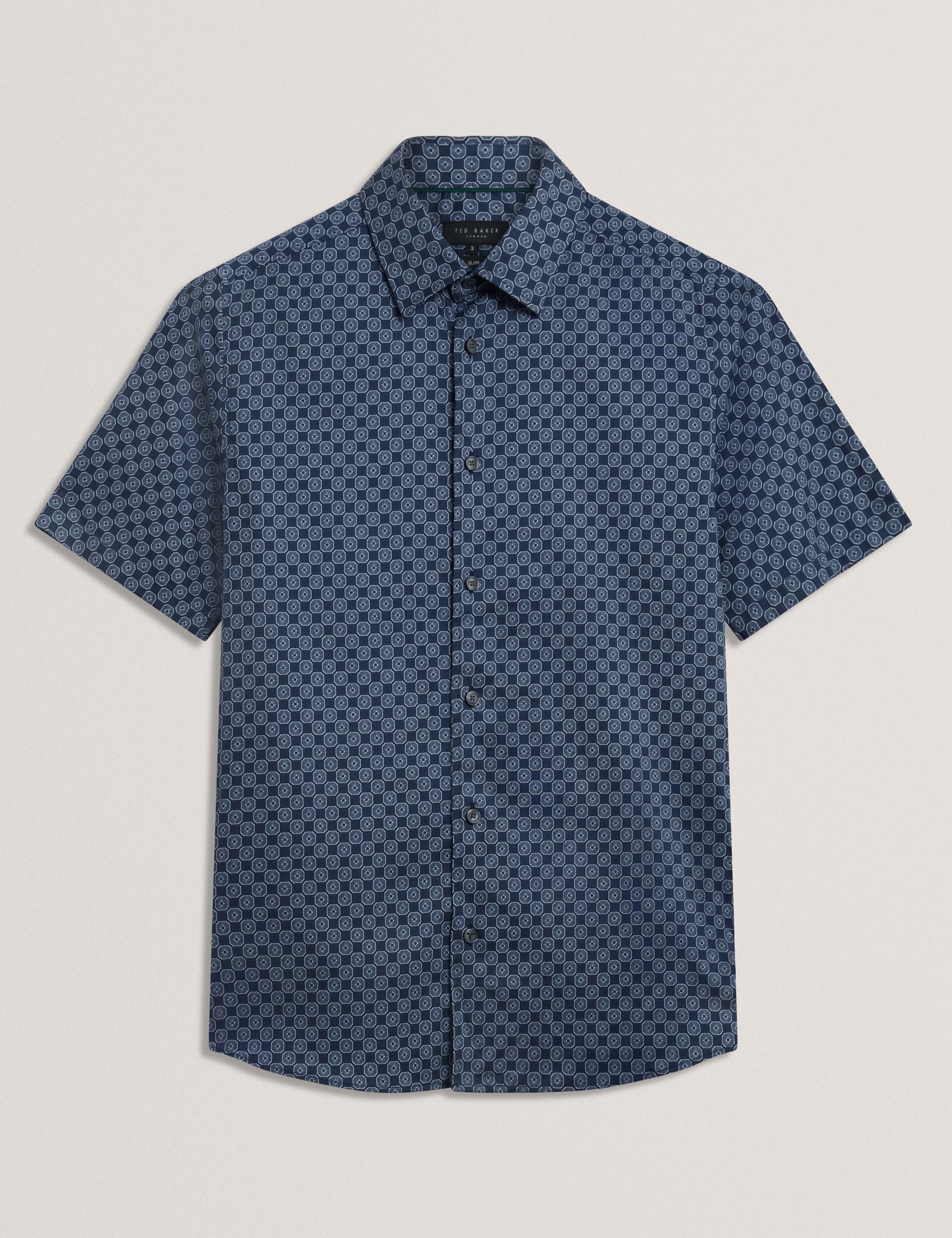 Ted Baker Sefsho Slim Fit Circle Print Short Sleeve Shirt