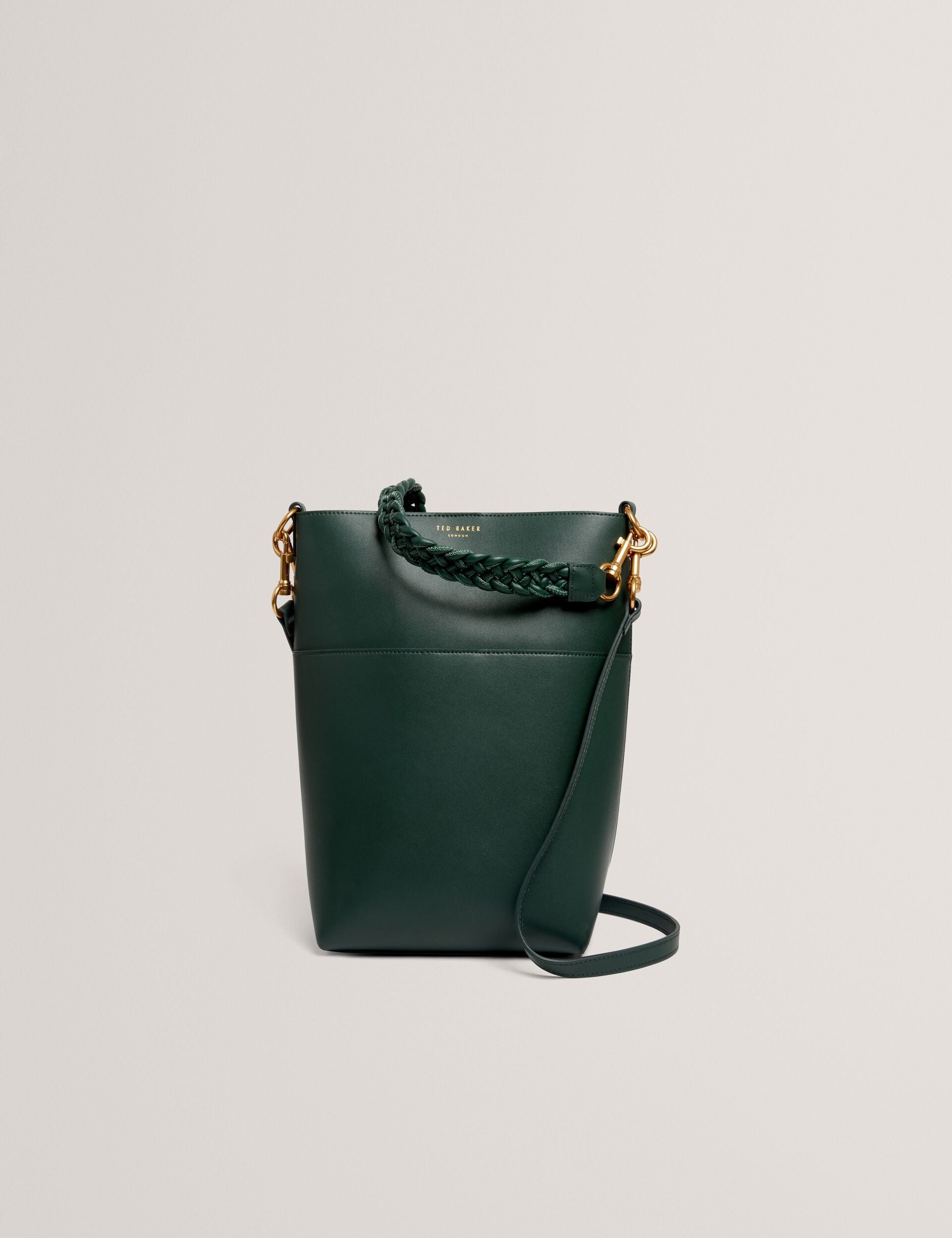Ted Baker Wannda Plaited Handle Elongated Leather Bucket Bag Women's