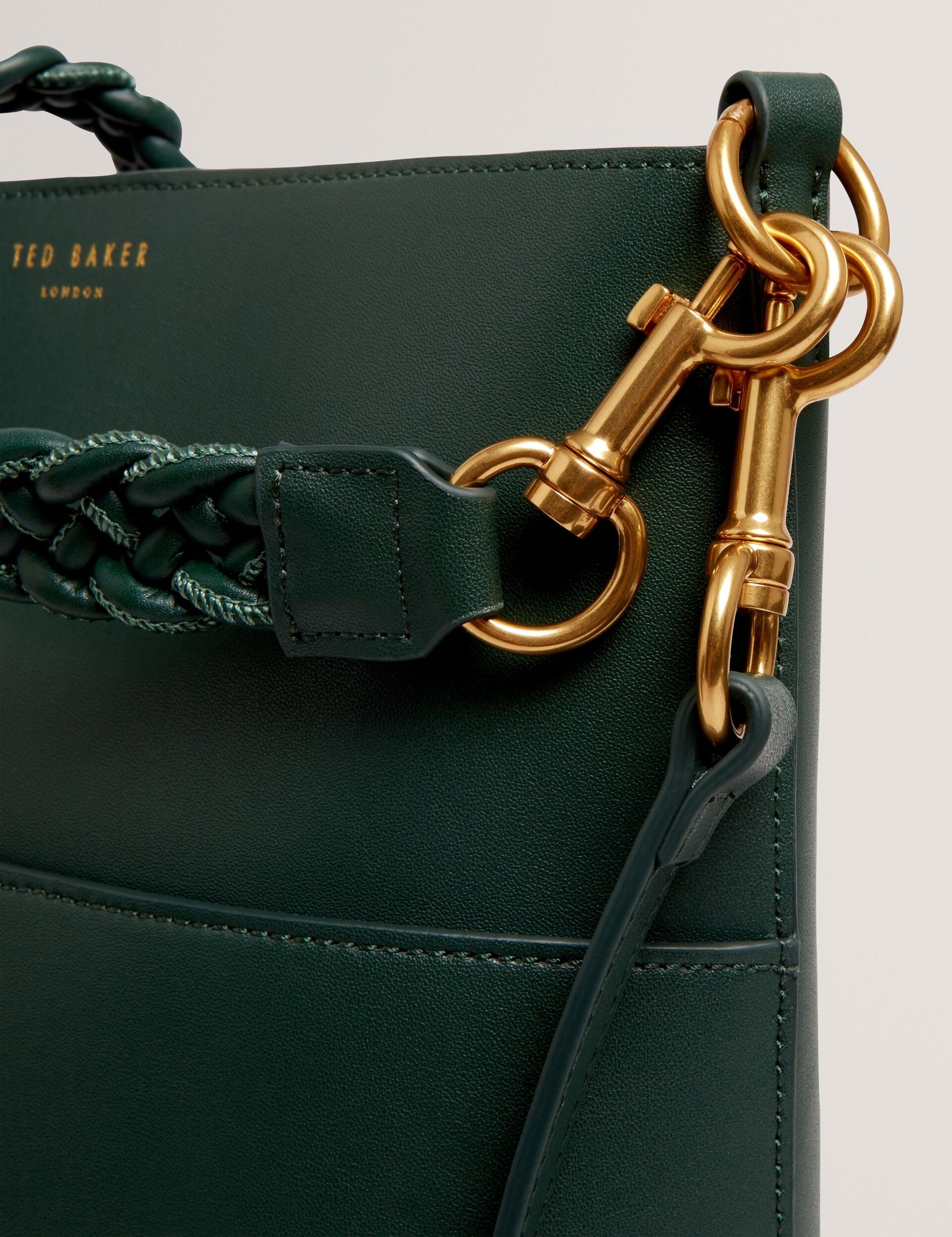 Ted Baker Wannda Plaited Handle Elongated Leather Bucket Bag Women's