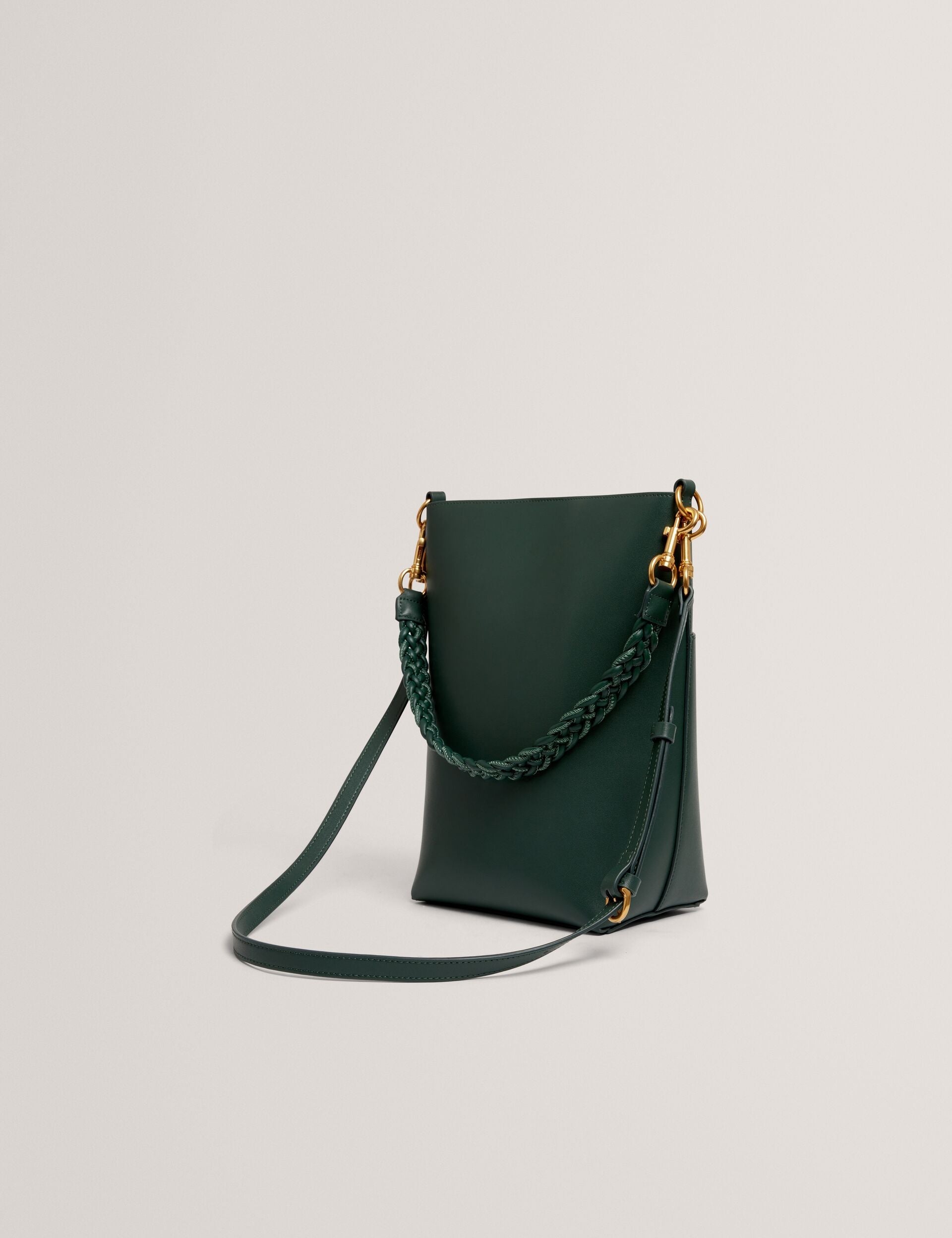 Ted Baker Wannda Plaited Handle Elongated Leather Bucket Bag Women's