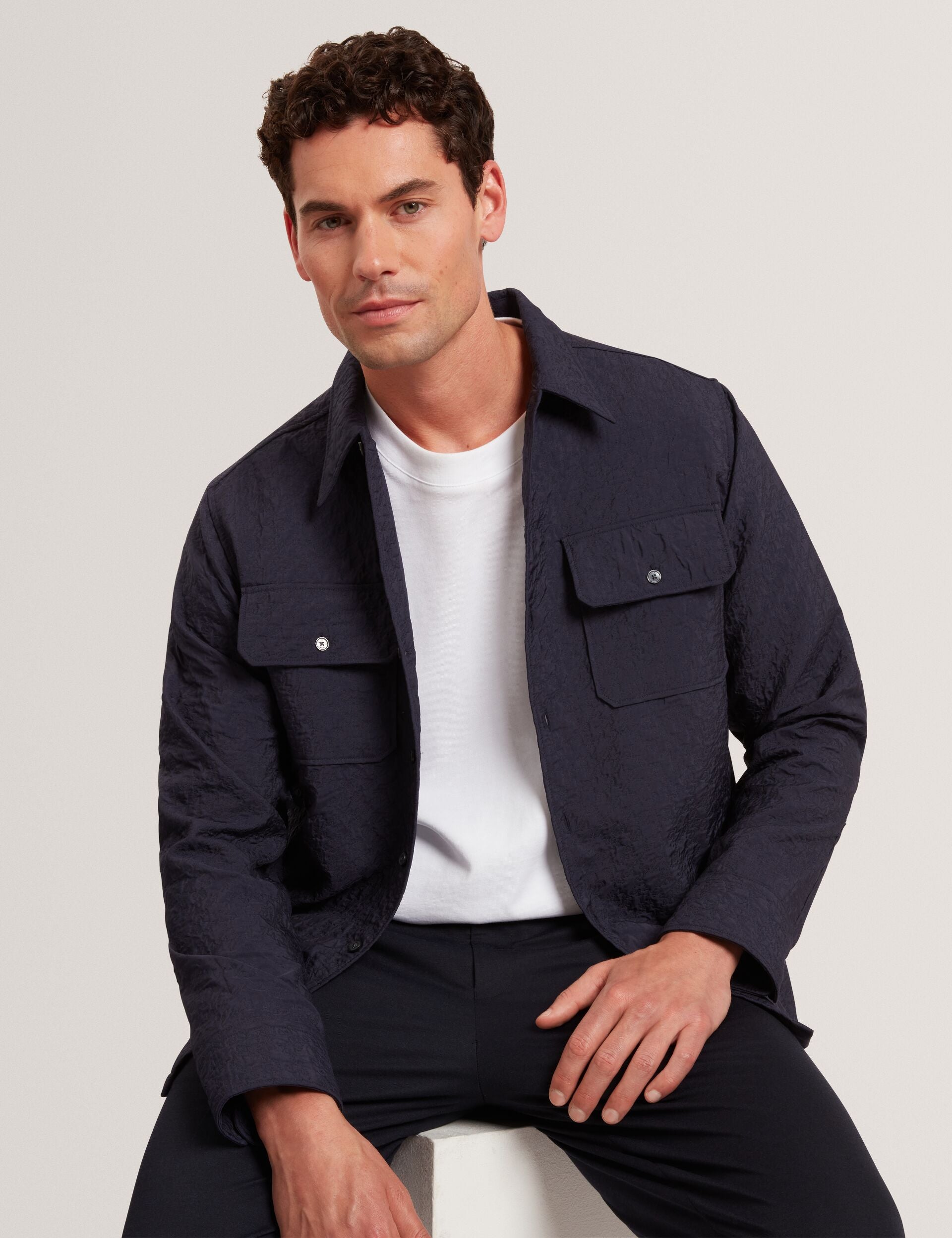 Ted Baker Gentil Jacquard Texture Buttonup Overshirt