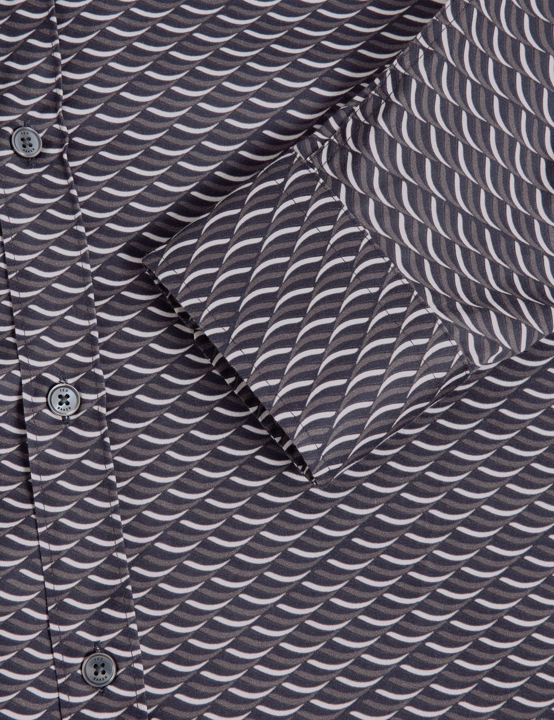 Ted Baker Agnar Bold Wave Print Cotton Shirt
