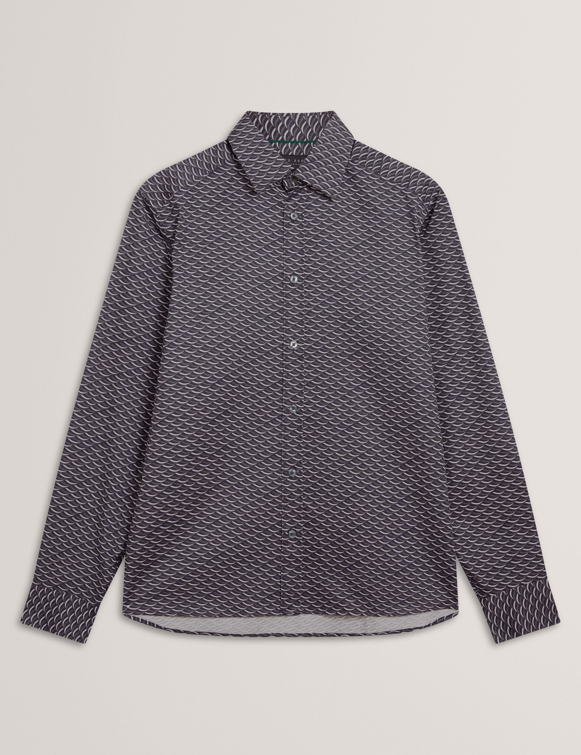 Ted Baker Agnar Bold Wave Print Cotton Shirt