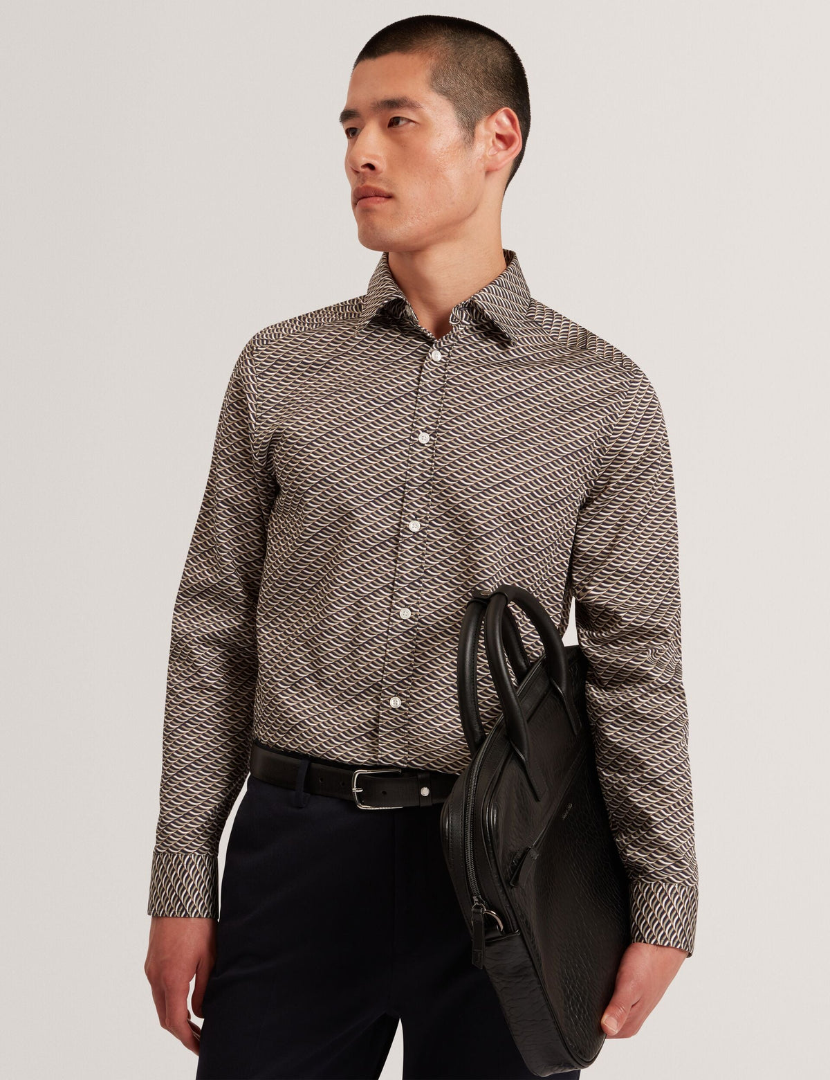 Ted Baker Agnar Bold Wave Print Cotton Shirt